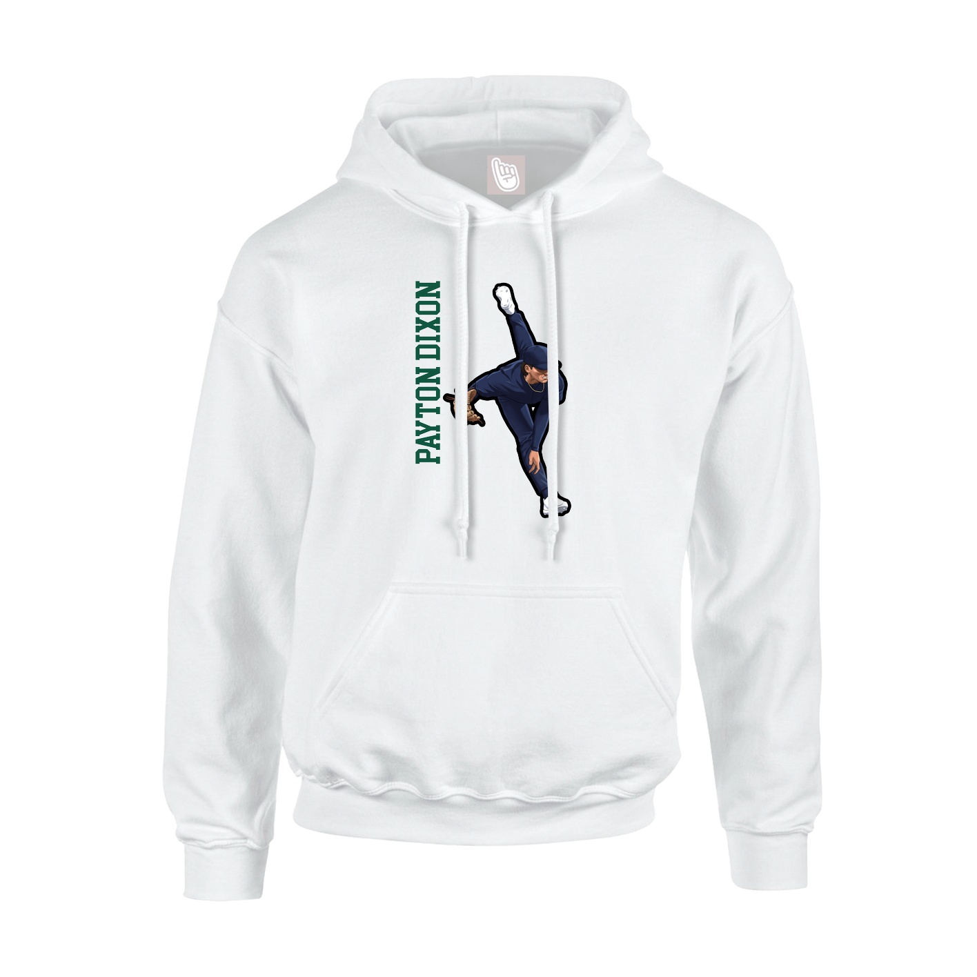 Hoodie — Name Vertical in White