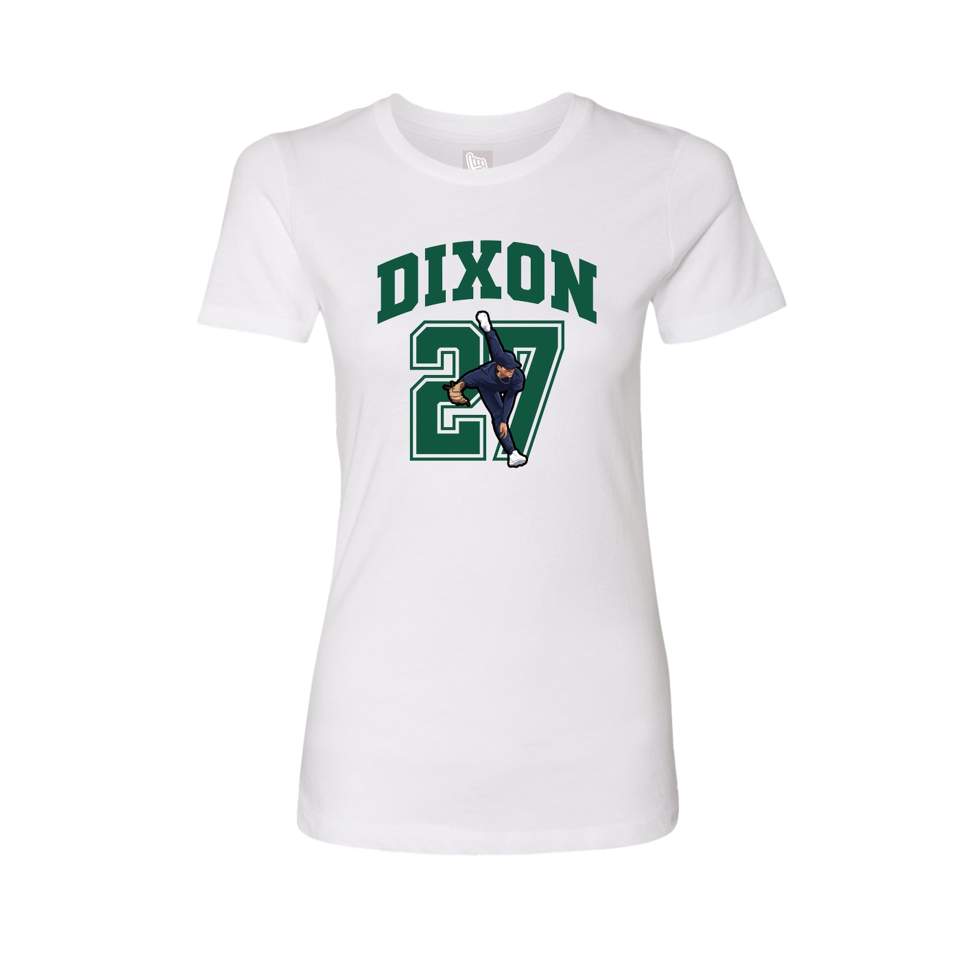 Fitted Women's Tee — Number in White
