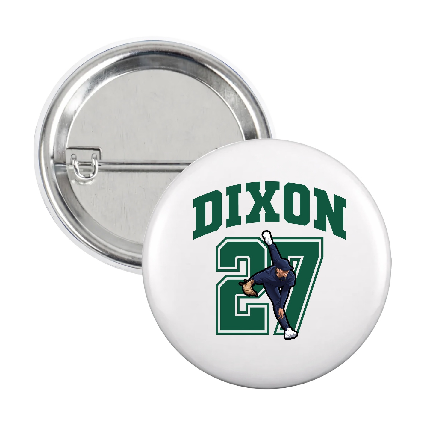 Game Day Button — Number in White