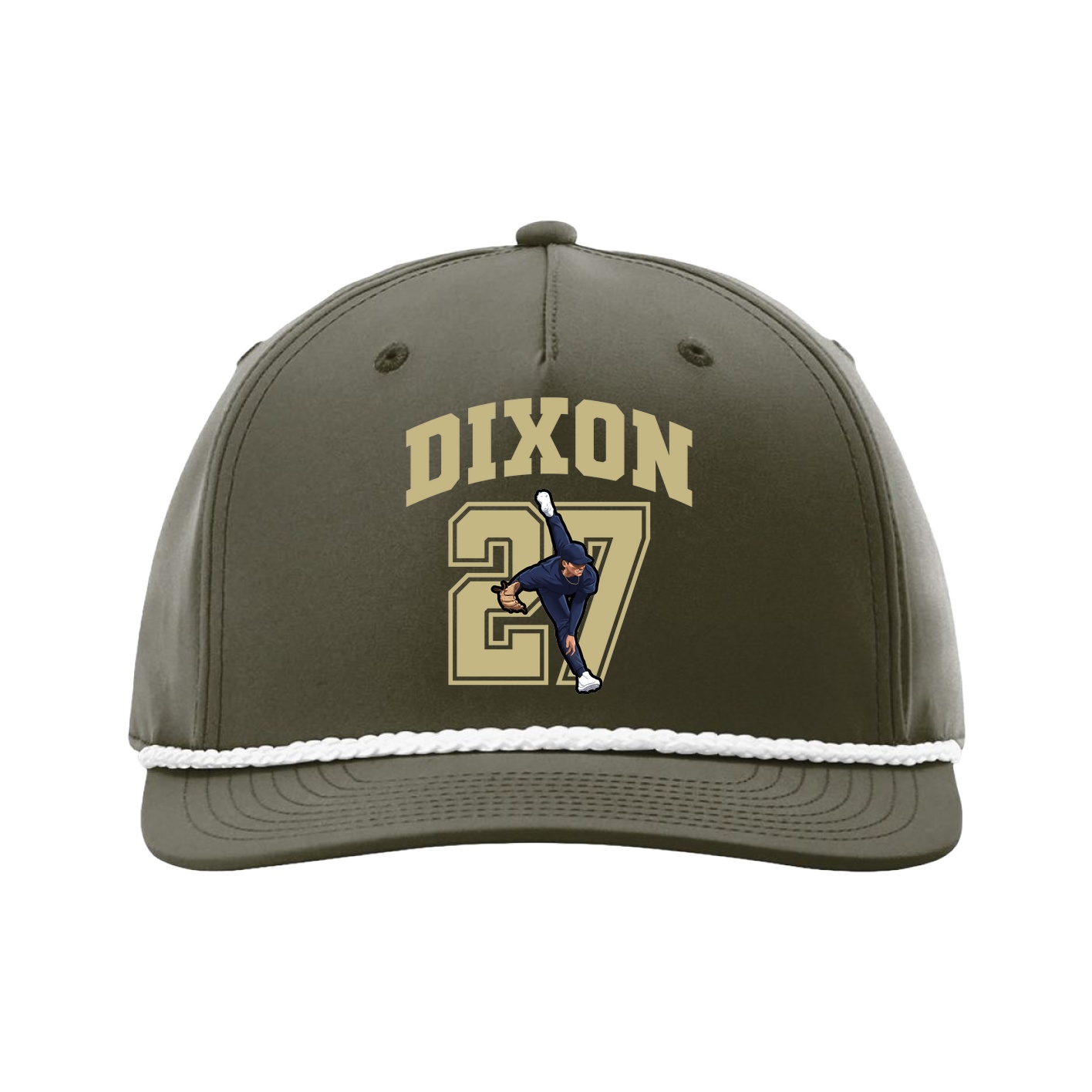 Five-Panel Classic Rope Cap — Number in Green