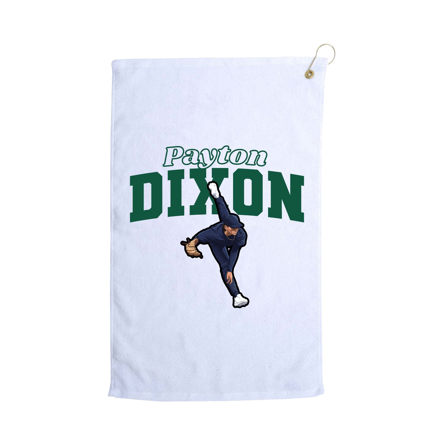 Golf Towel — Name Arch in White