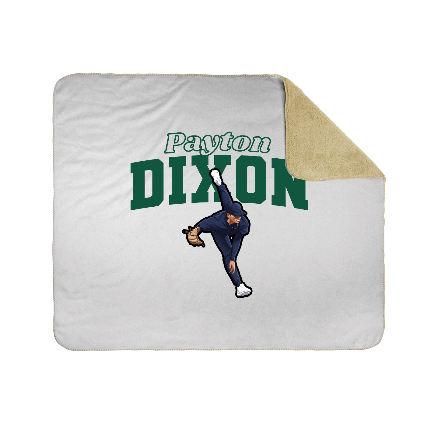 Throw Blanket — Name Arch in White