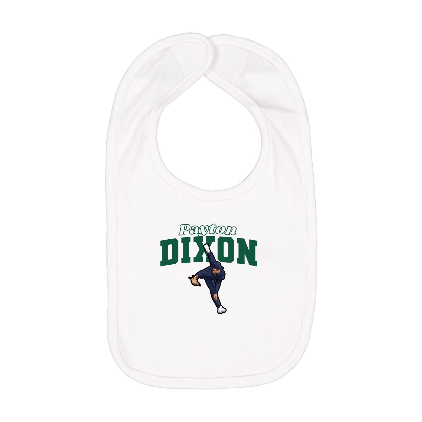 Infant Bib — Name Arch in White