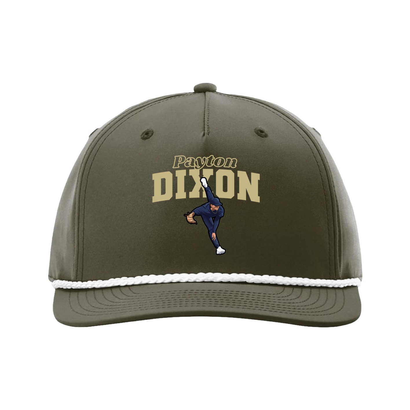 Five-Panel Classic Rope Cap — Name Arch in Green