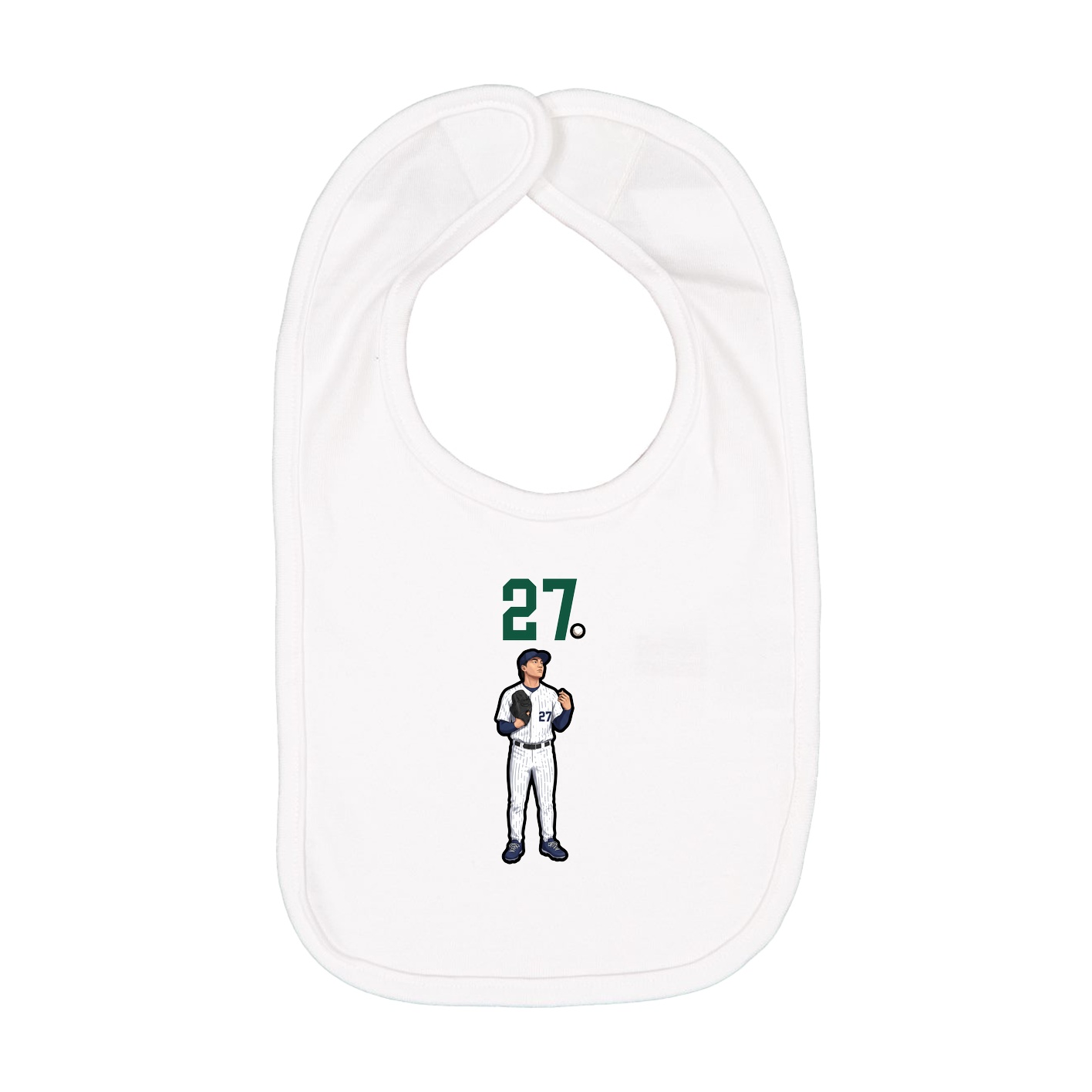 Infant Bib — Number Top in White