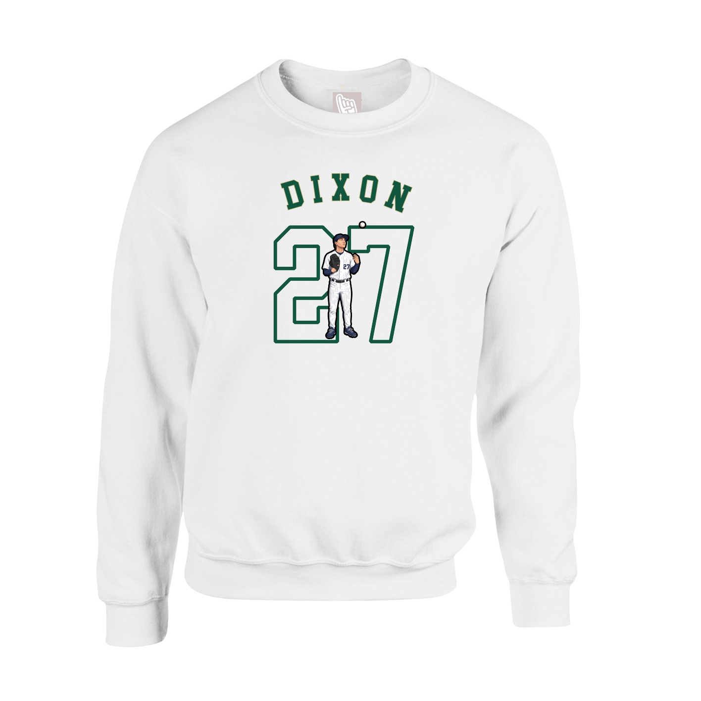 Fleece Crew — Shirsey Arch in White