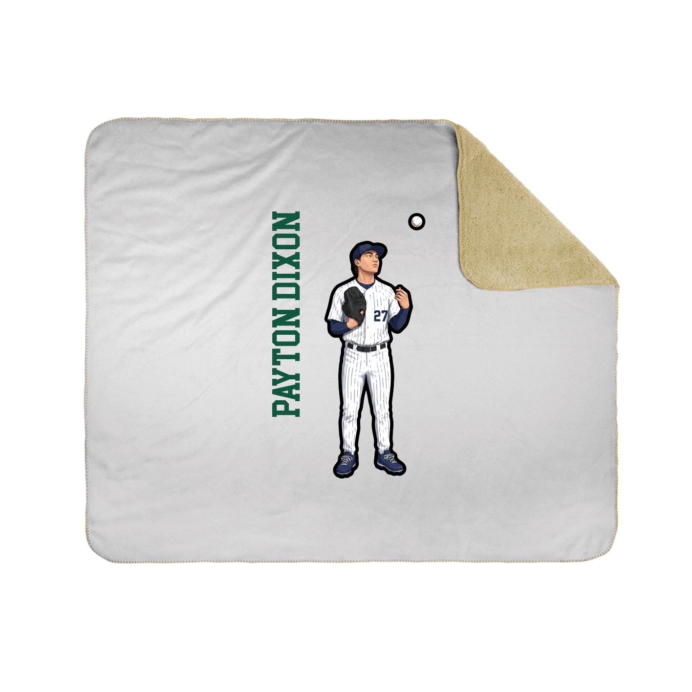 Throw Blanket — Name Vertical in White