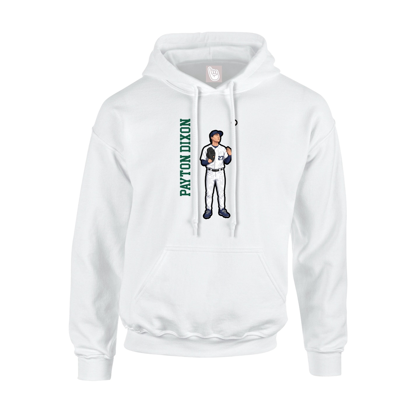 Hoodie — Name Vertical in White