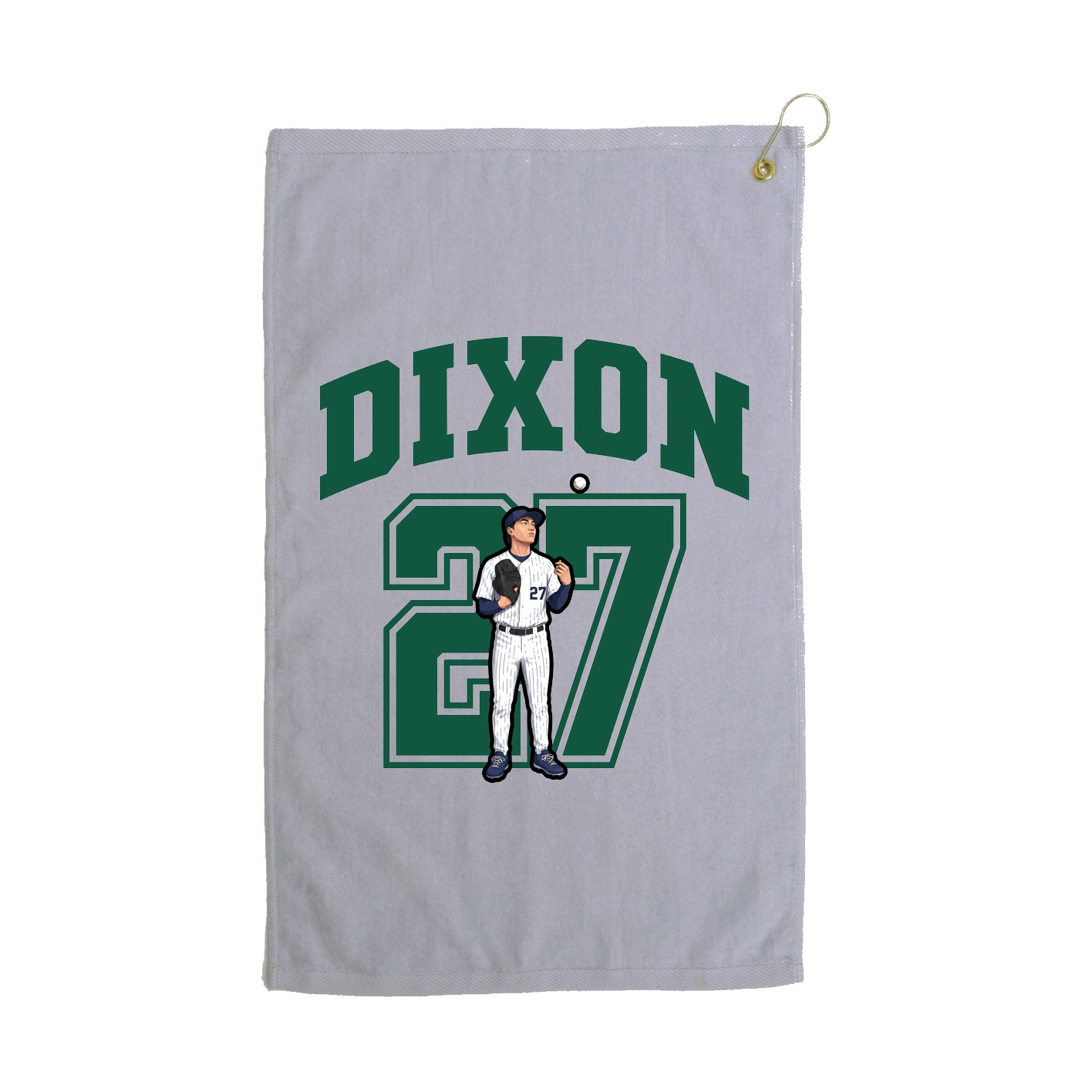 Golf Towel — Number in Grey
