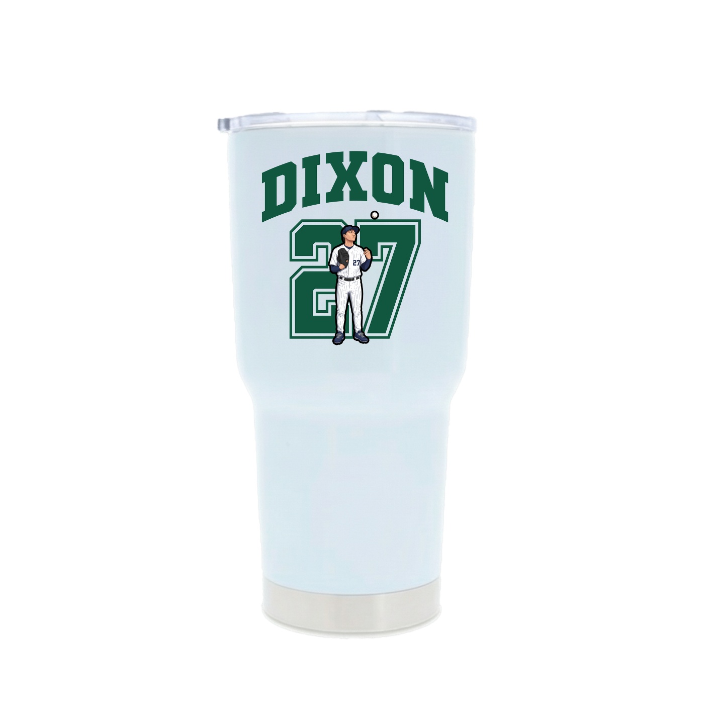 30oz Stainless Steel Tumbler — Number in White