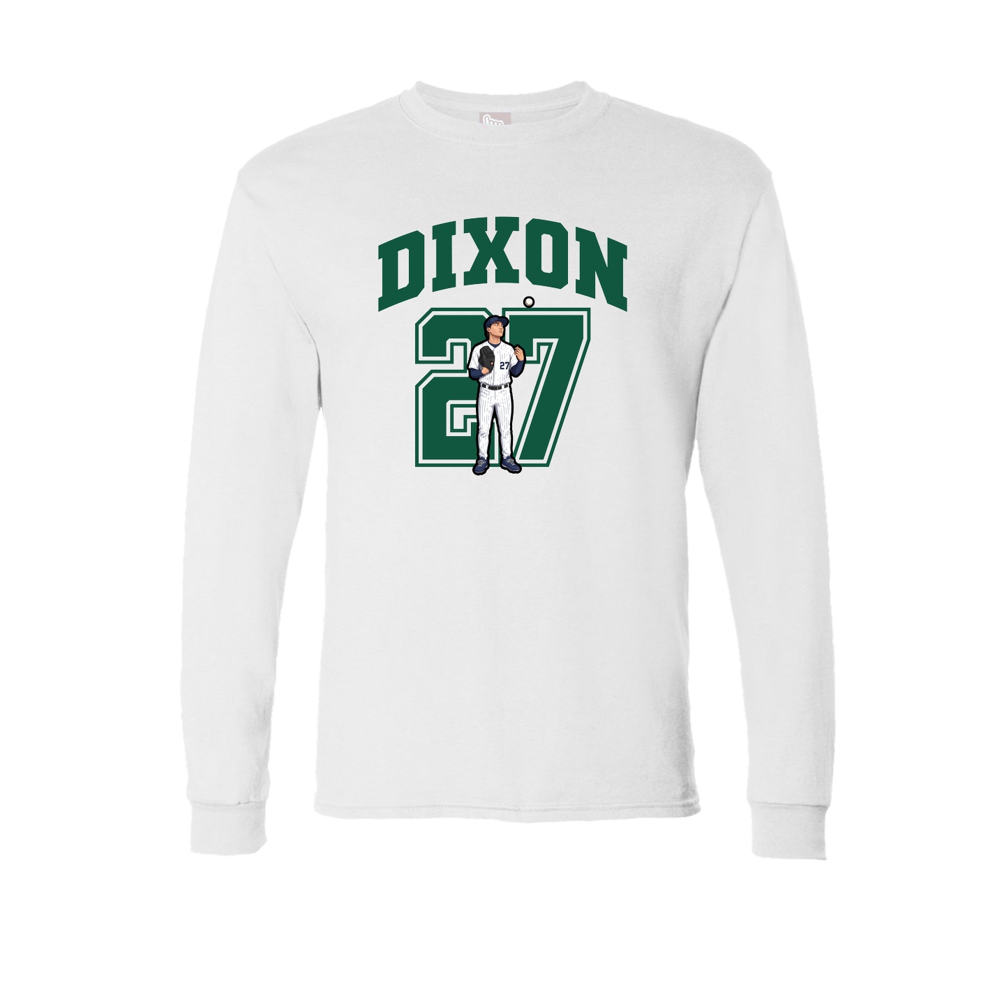 Long Sleeve Tee — Number in White