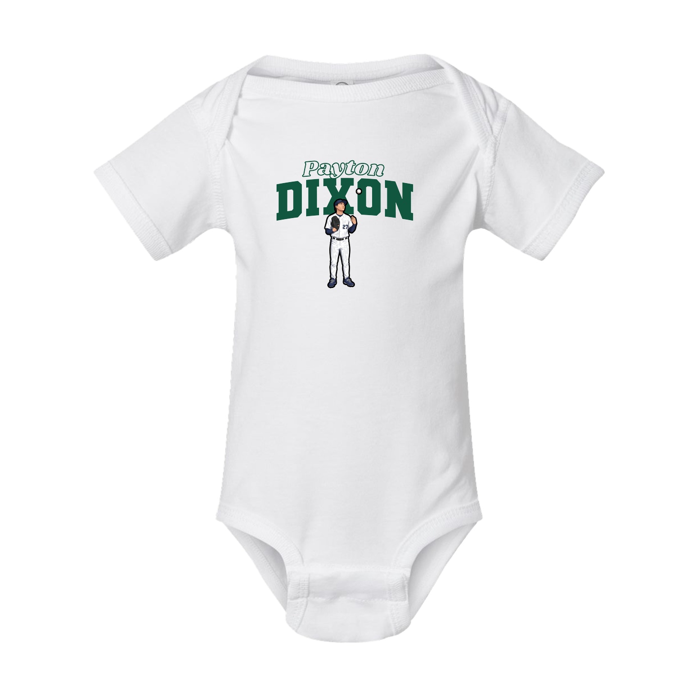 Baby Onesie — Name Arch in White