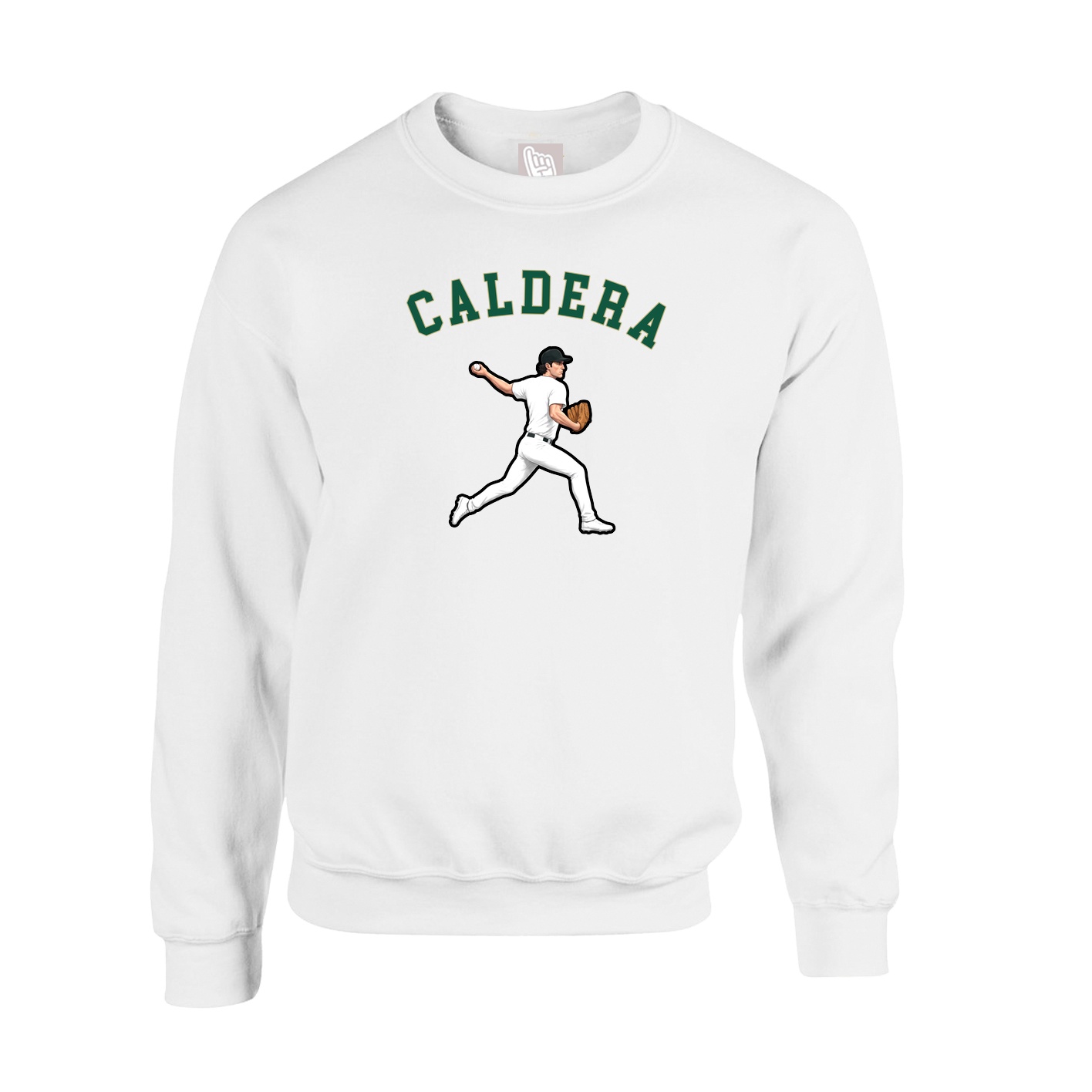 Fleece Crew — Shirsey Arch in White