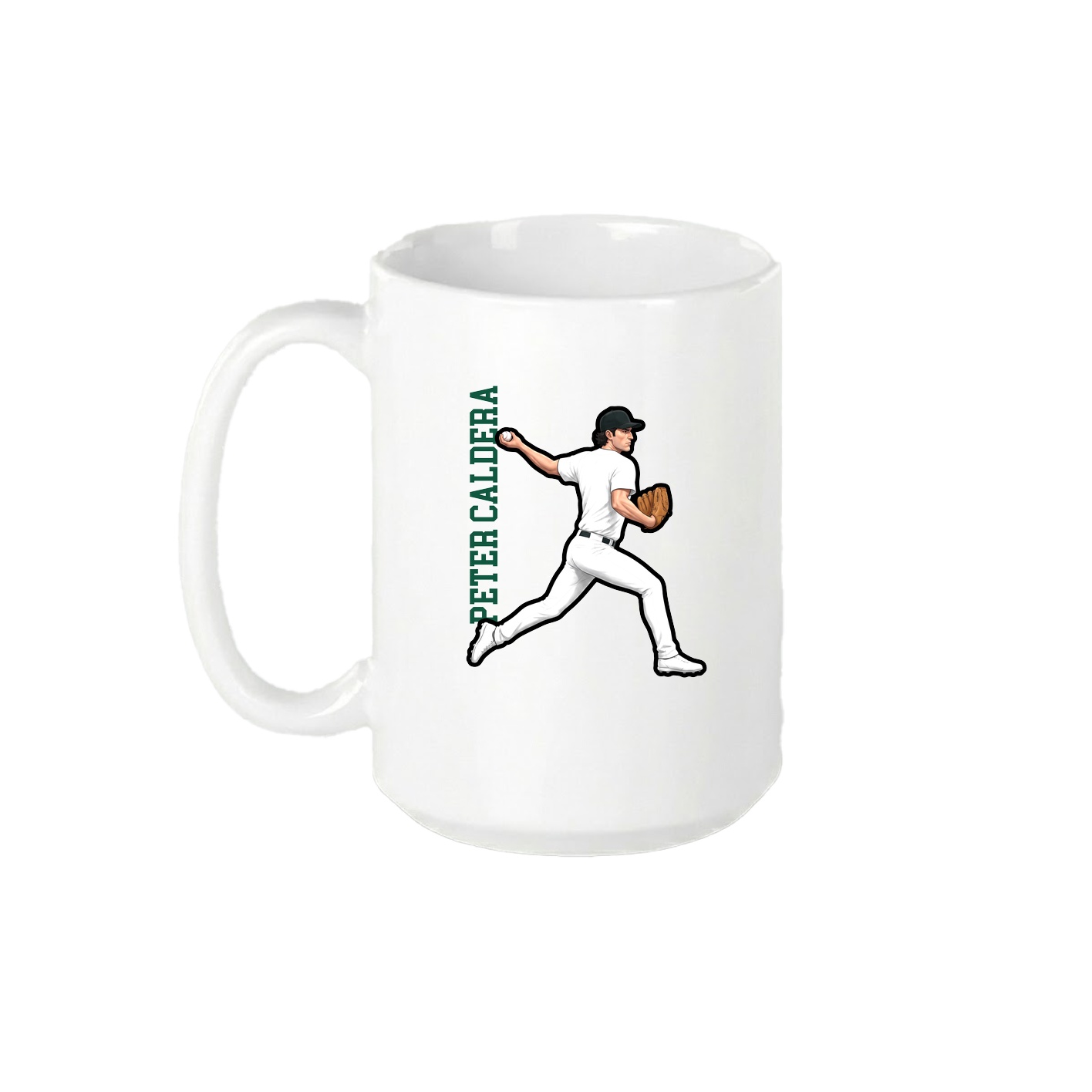 15oz Coffee Mug — Name Vertical in White