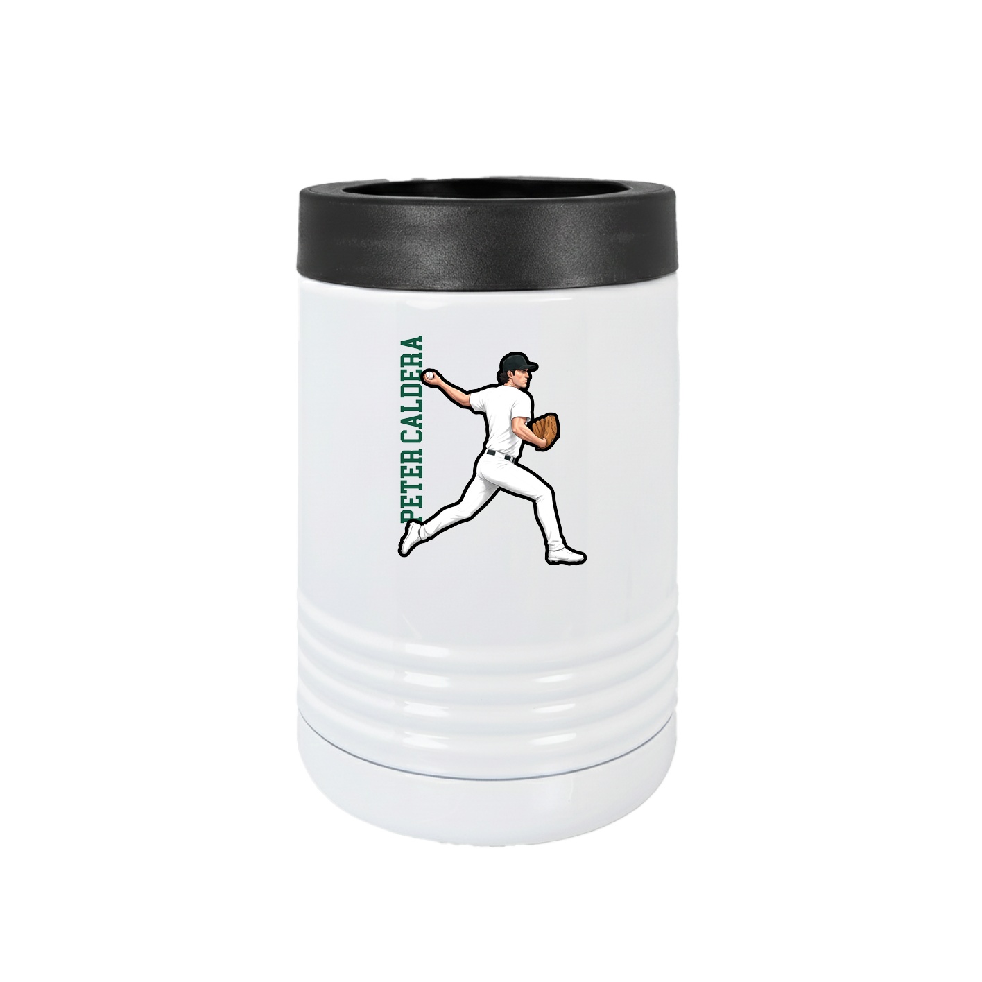 Beverage Holder — Name Vertical in White