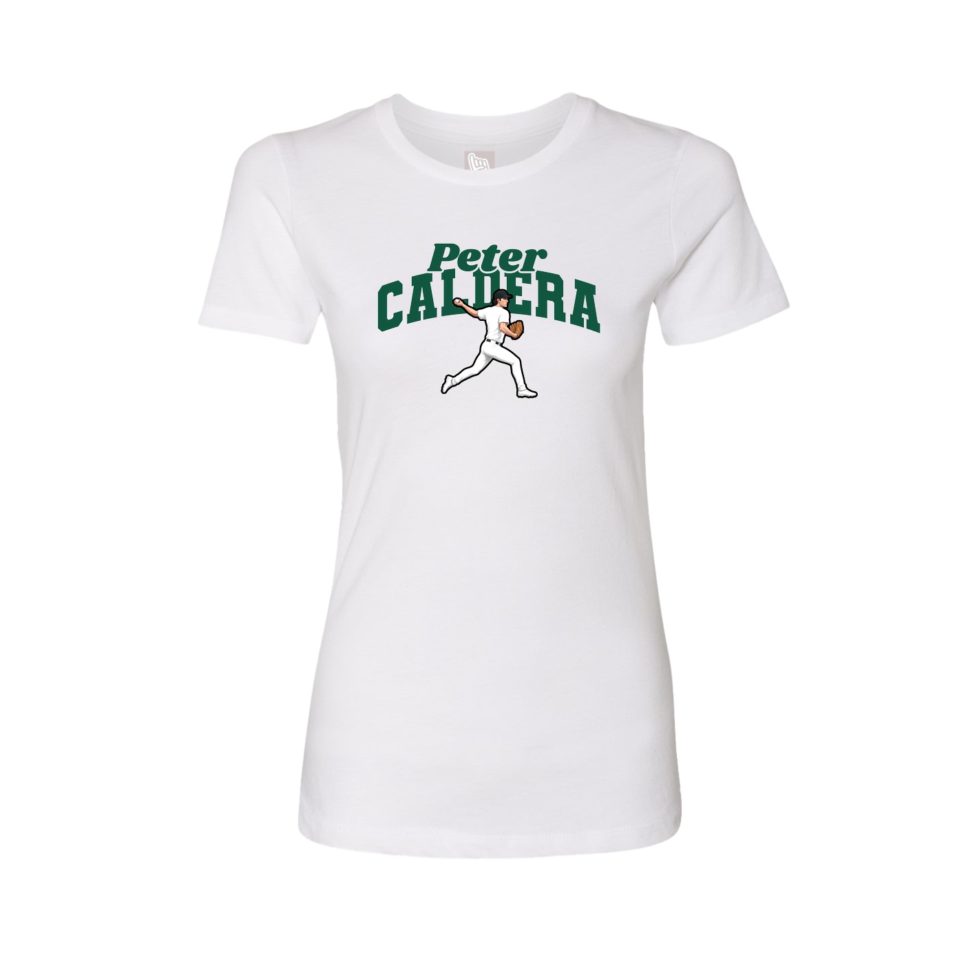 Fitted Women's Tee — Signature Arch in White