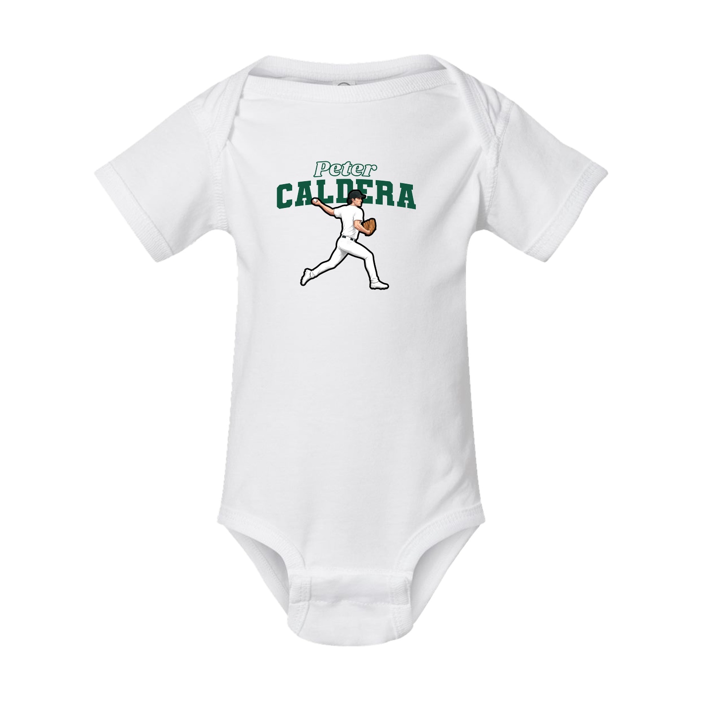 Baby Onesie — Name Arch in White