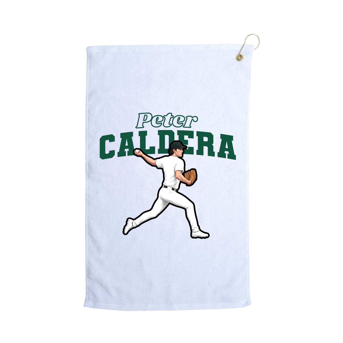 Golf Towel — Name Arch in White
