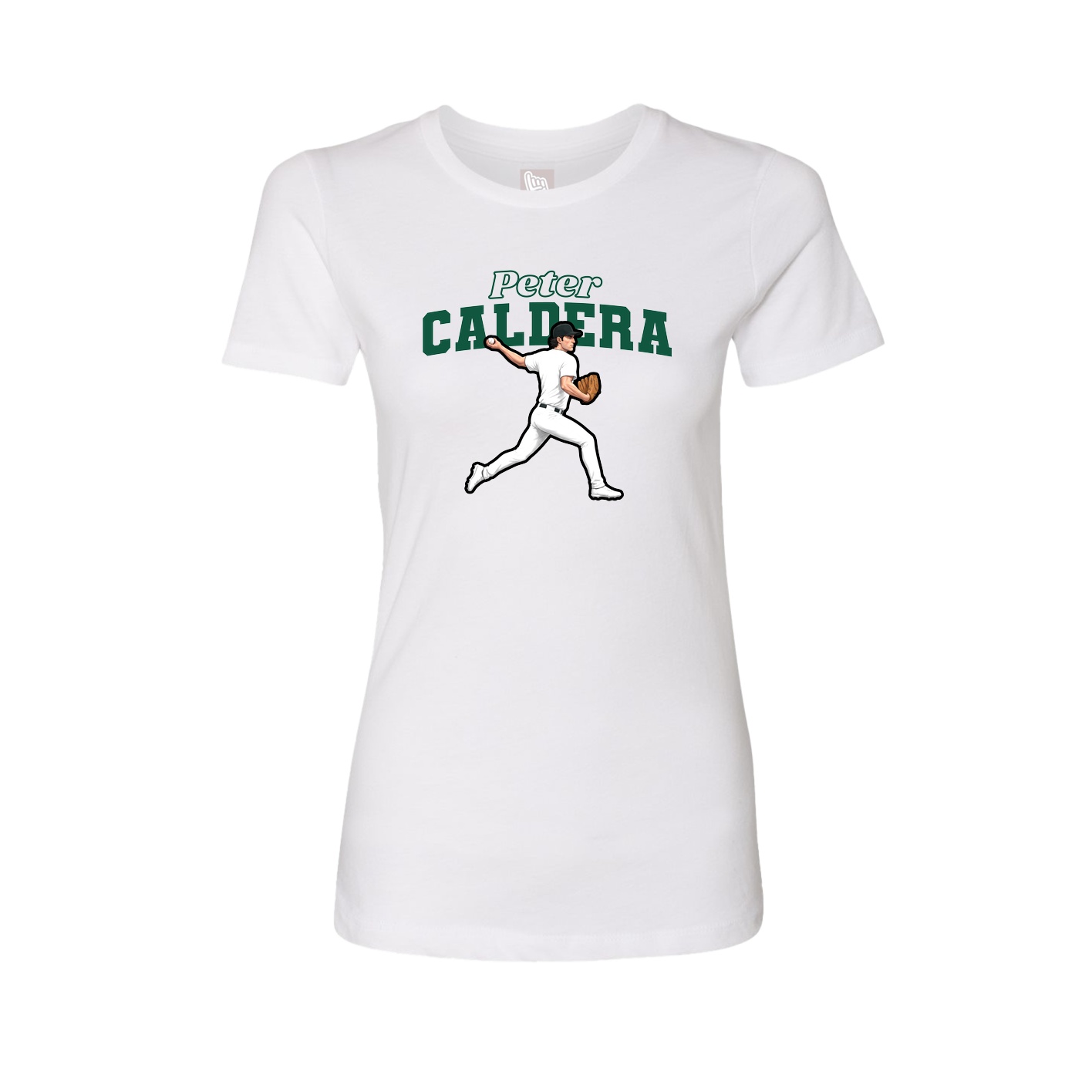Fitted Women's Tee — Name Arch in White