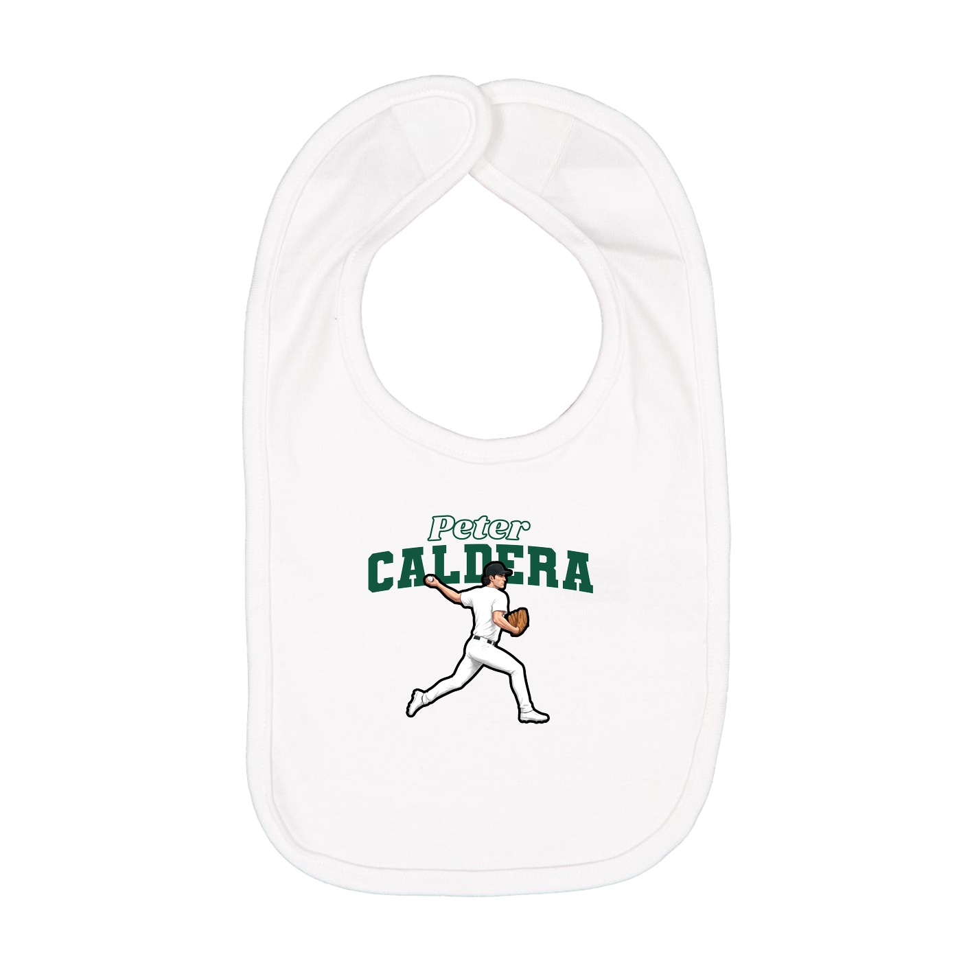 Infant Bib — Name Arch in White