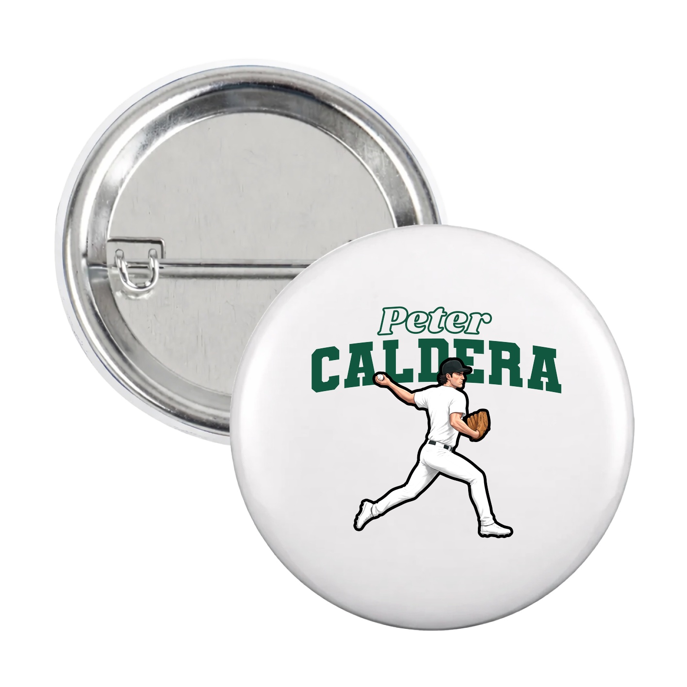 Game Day Button — Name Arch in White