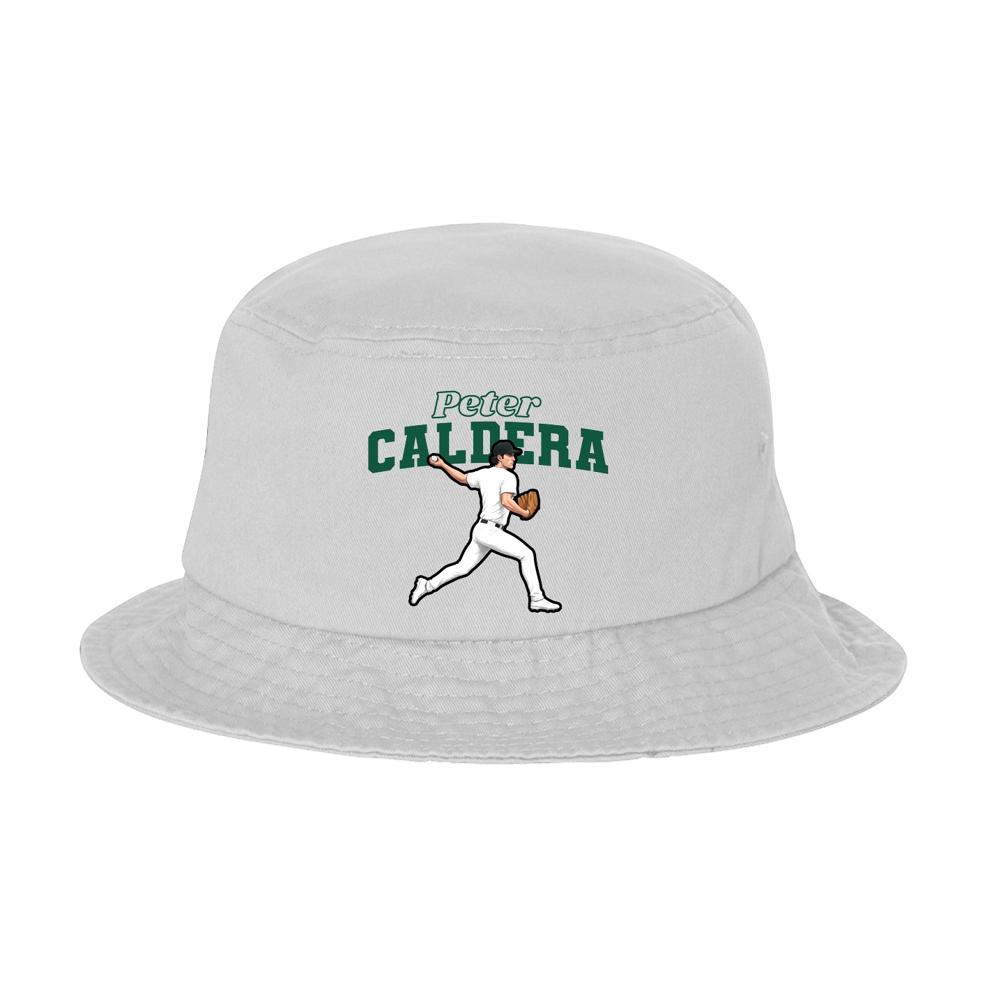 Bucket Cap — Name Arch in White
