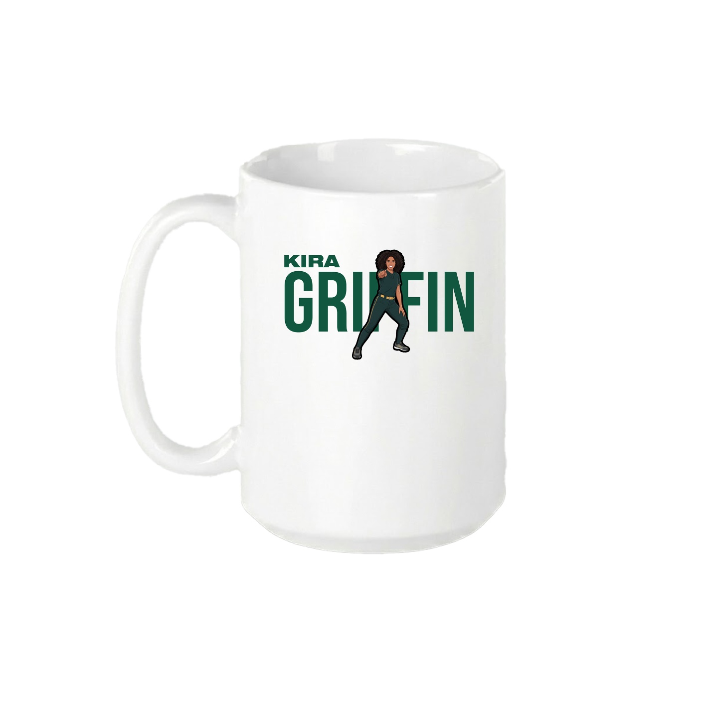 15oz Coffee Mug — Player Name in White