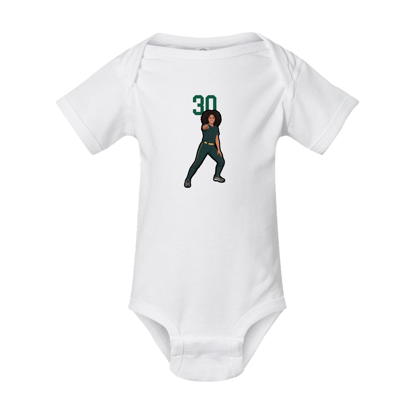 Baby Onesie — Number Top in White