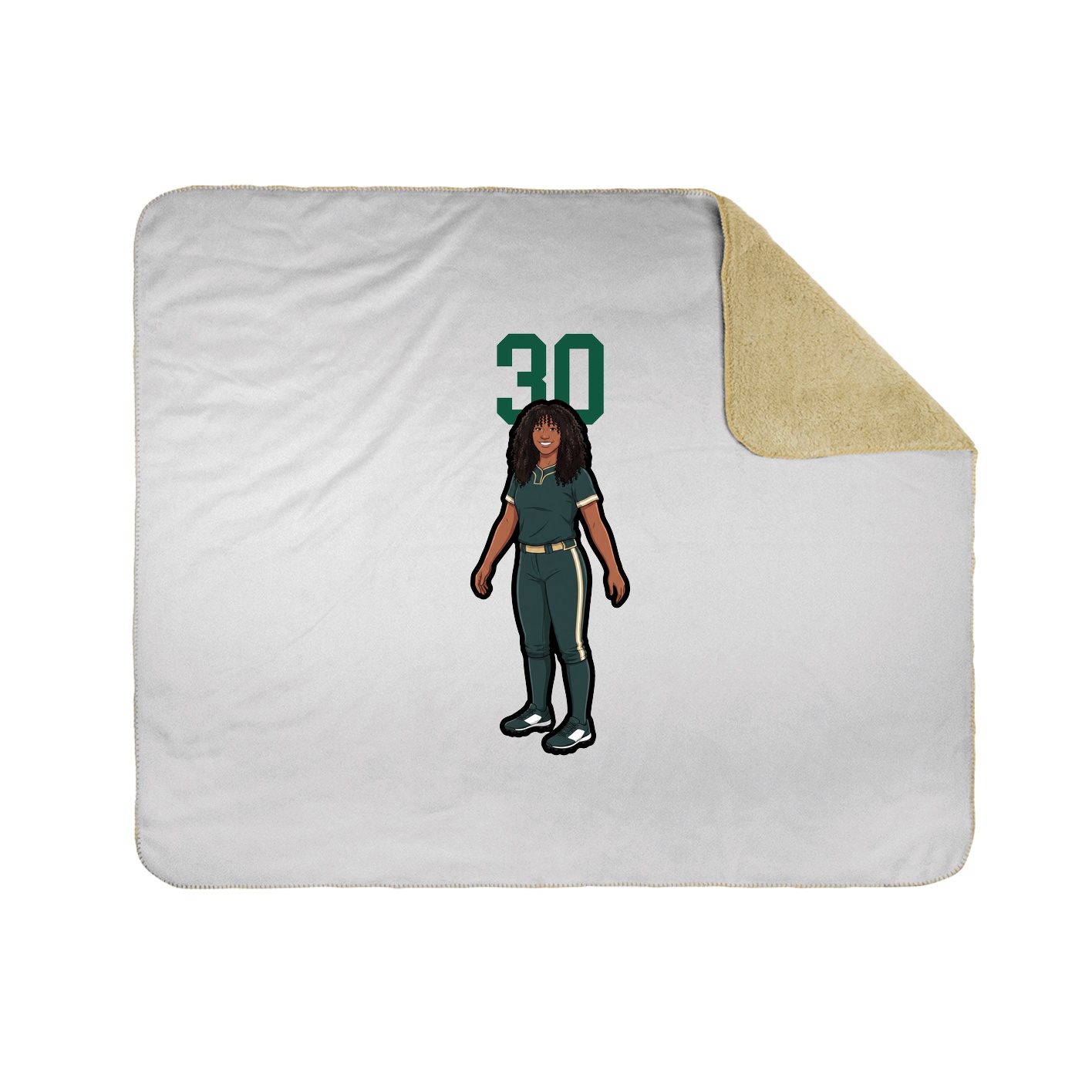 Throw Blanket — Number Top in White