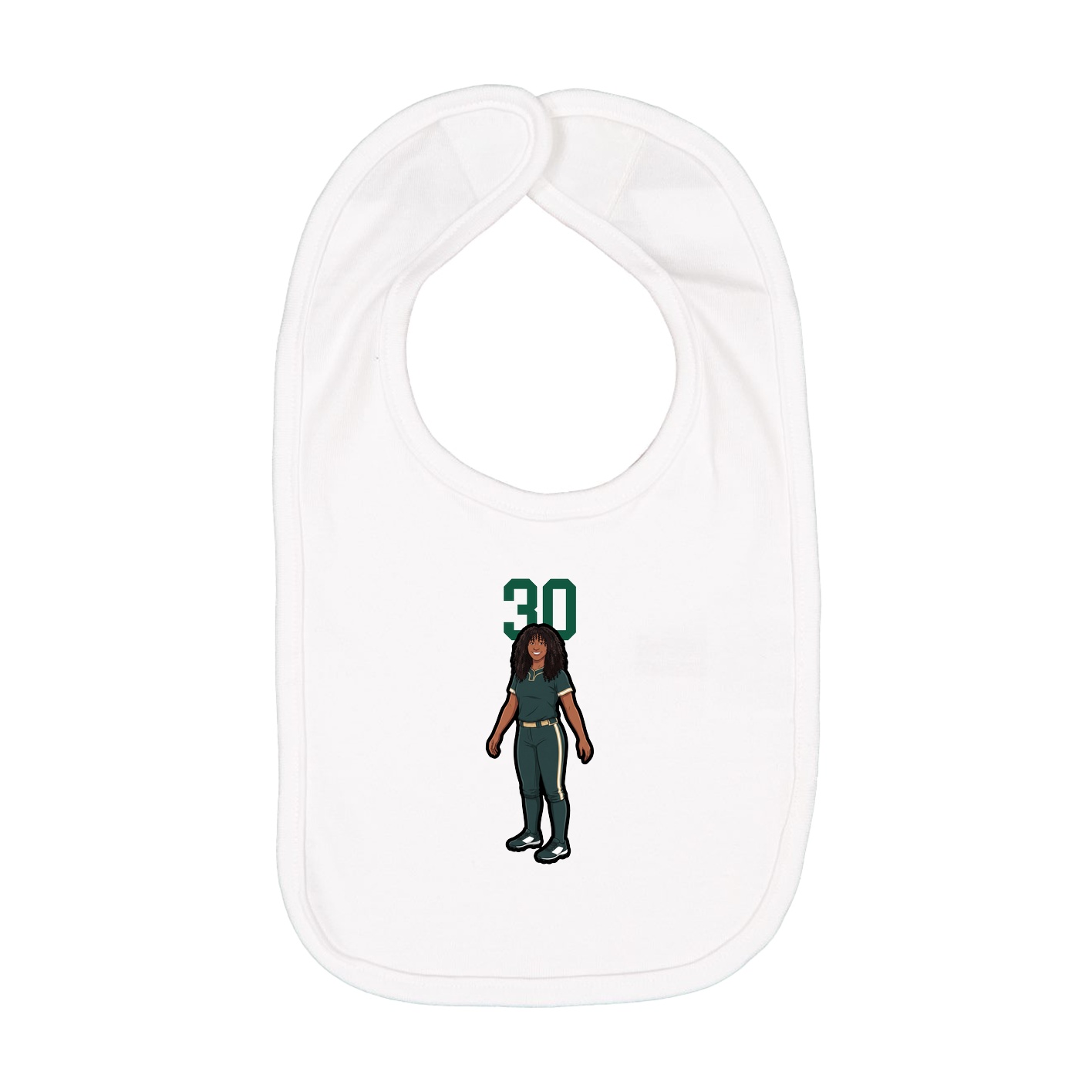 Infant Bib — Number Top in White