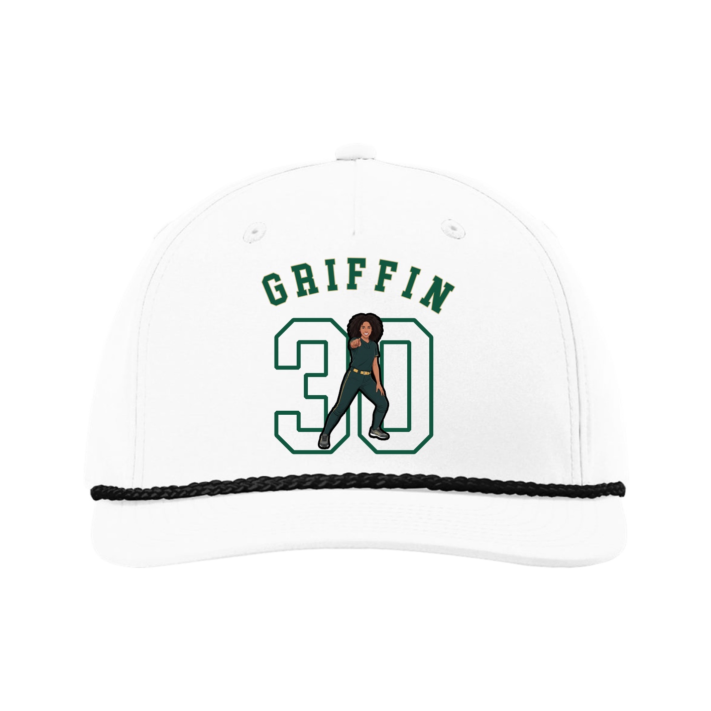 Five-Panel Classic Rope Cap — Shirsey Arch in White