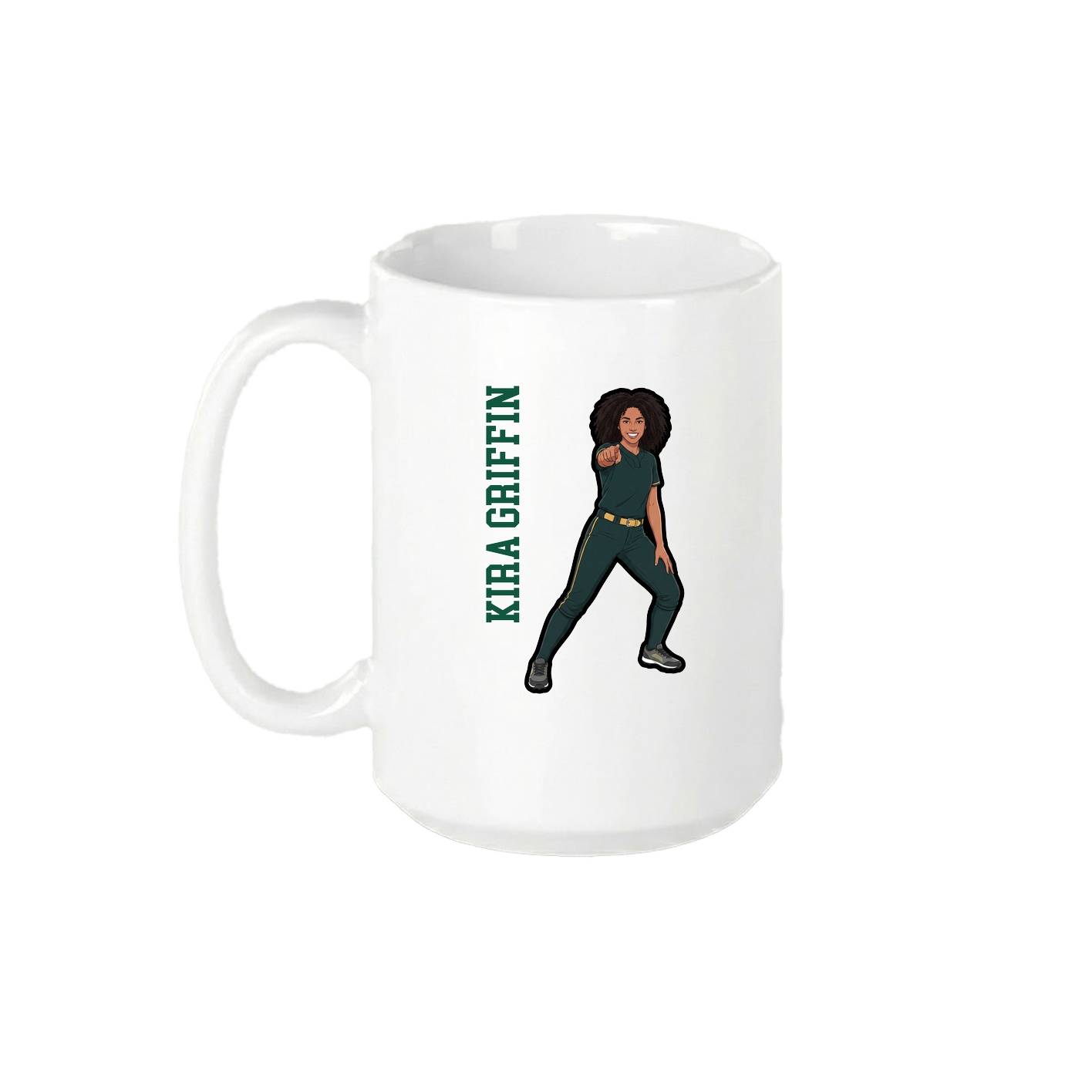 15oz Coffee Mug — Name Vertical in White