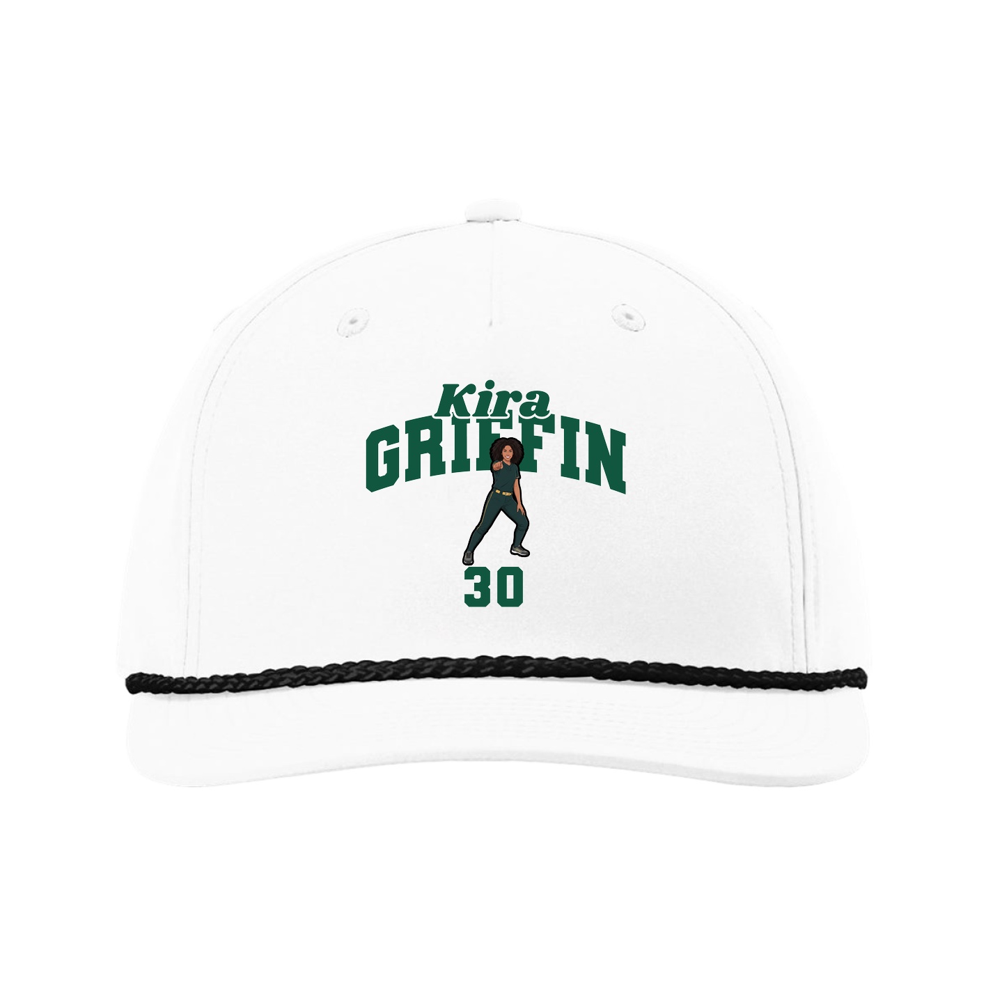 Five-Panel Classic Rope Cap — Signature Arch in White