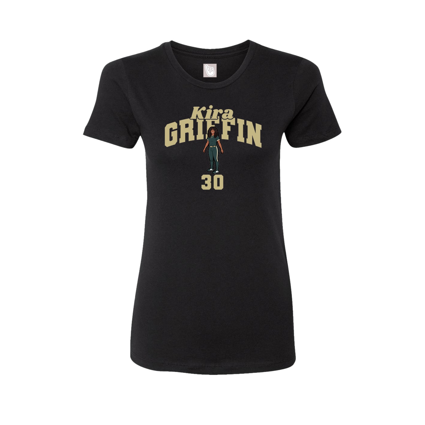 Fitted Women's Tee — Signature Arch in Black