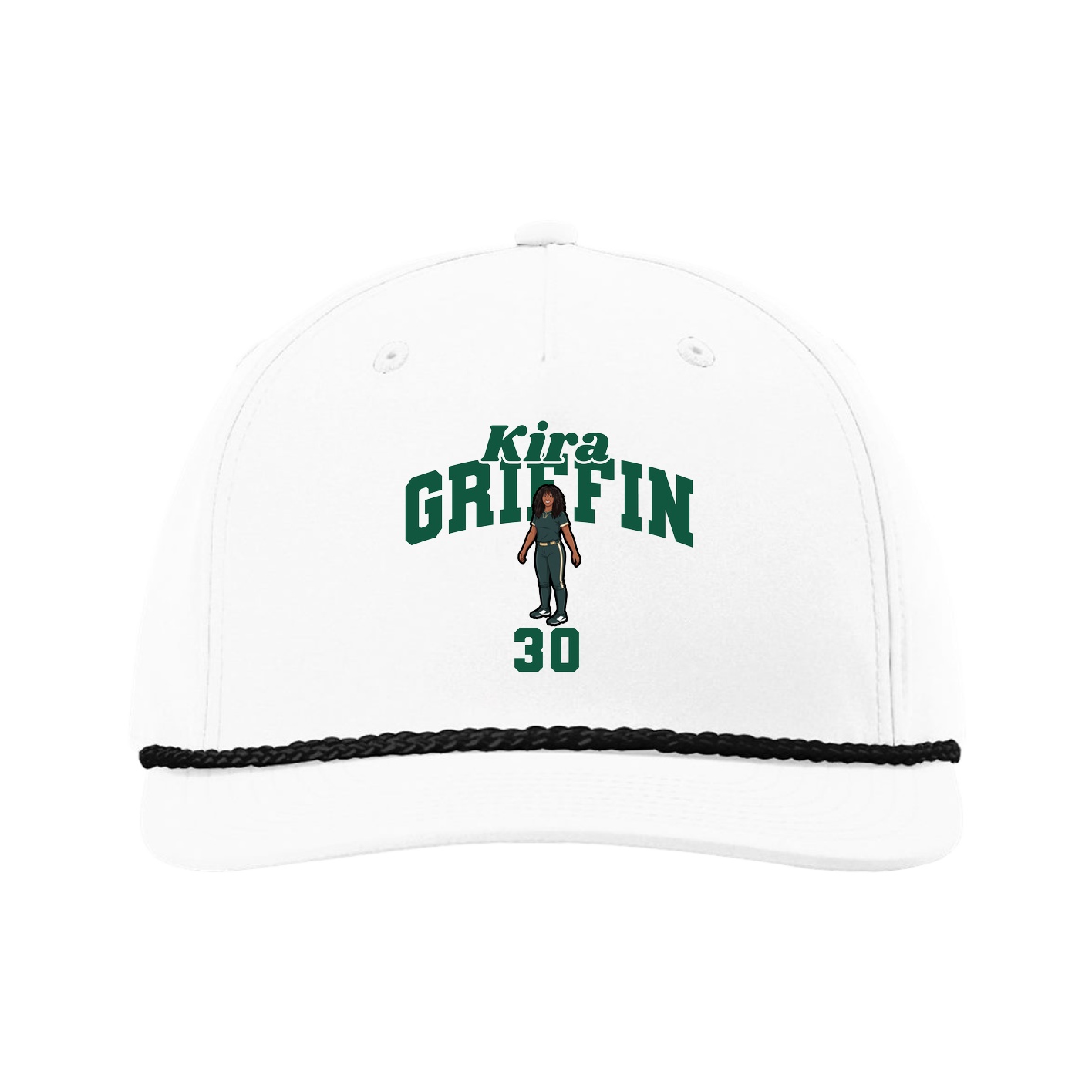 Five-Panel Classic Rope Cap — Signature Arch in White