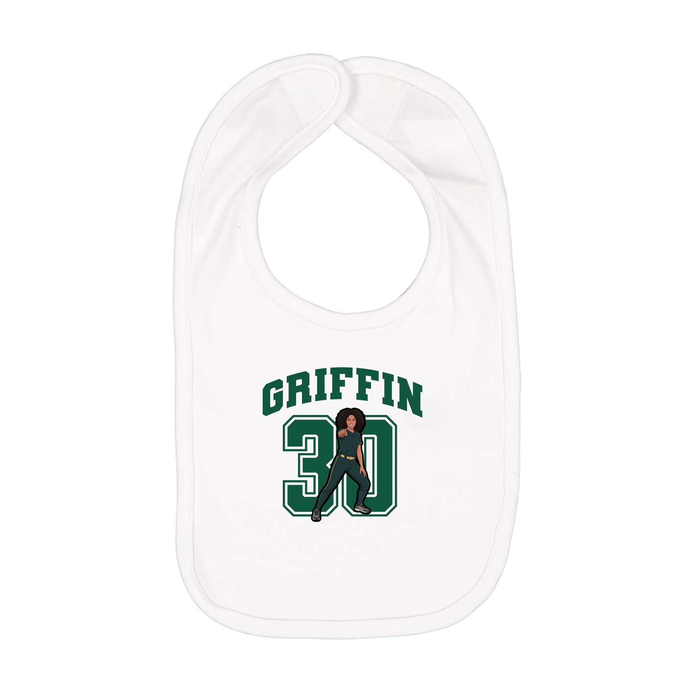 Infant Bib — Number in White