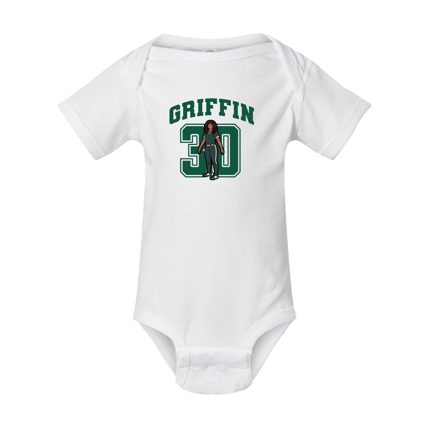 Baby Onesie — Number in White