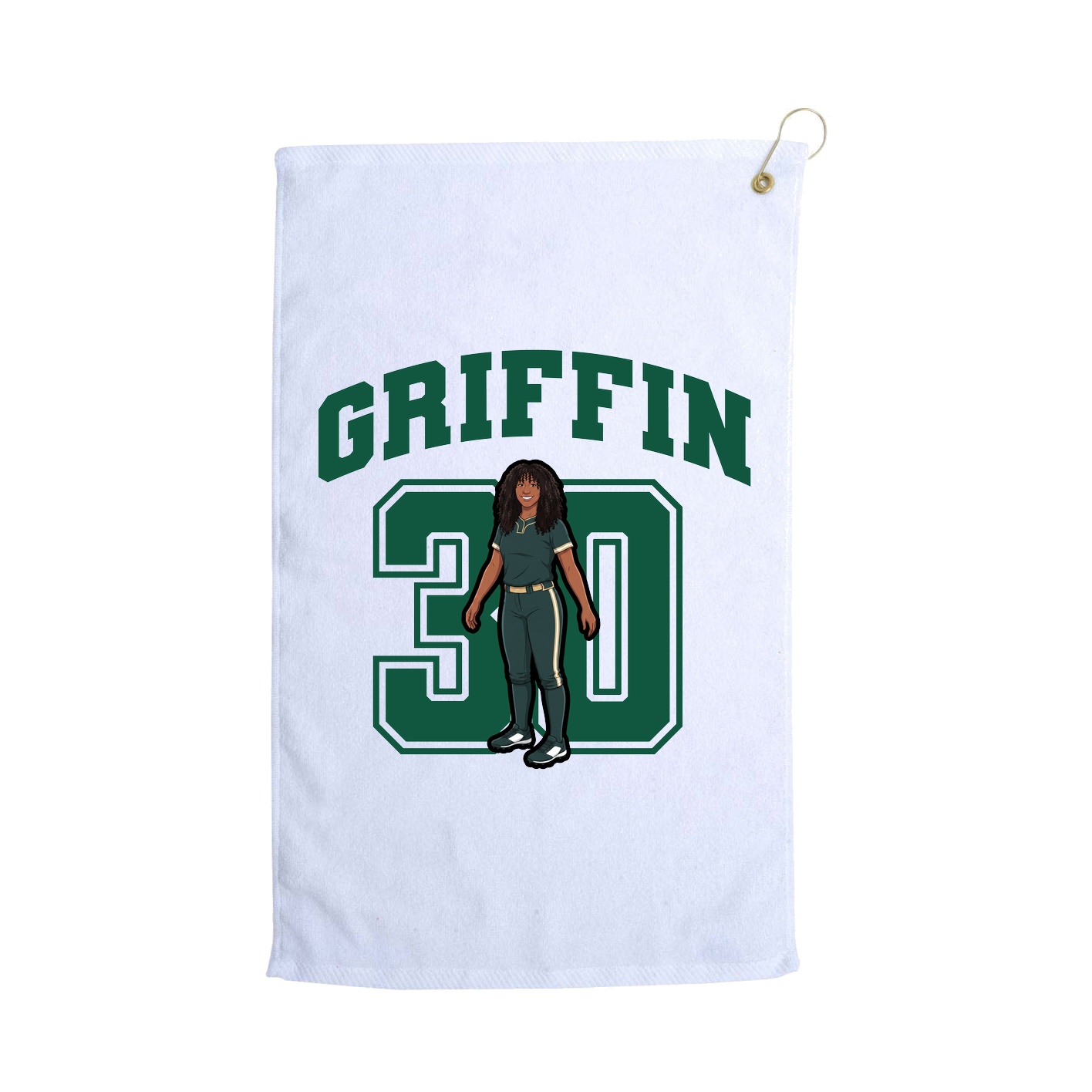 Golf Towel — Number in White