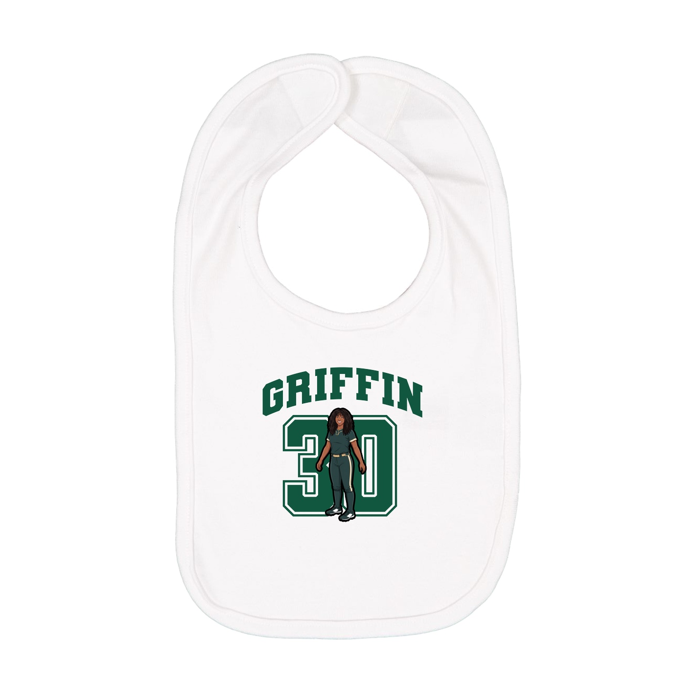 Infant Bib — Number in White