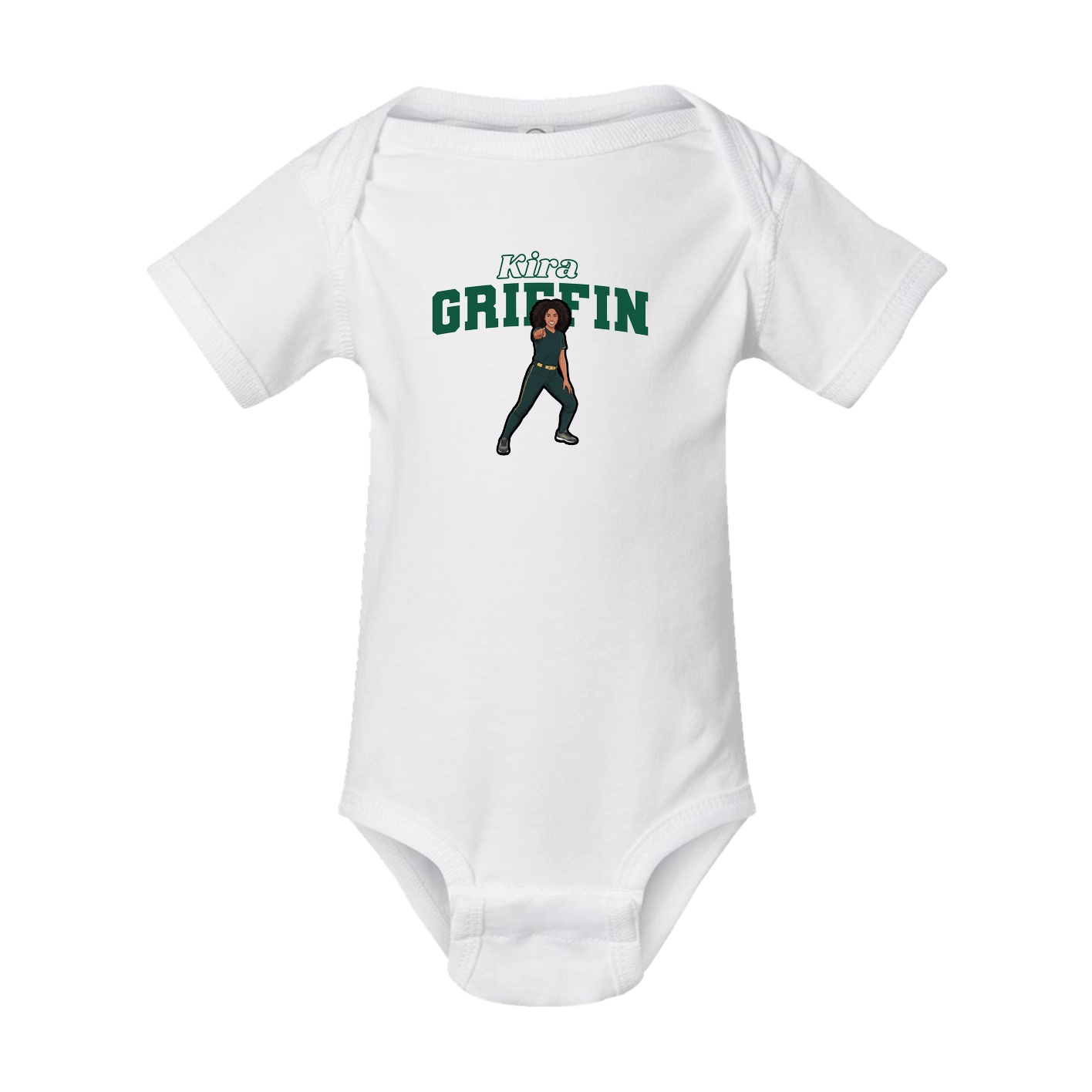 Baby Onesie — Name Arch in White