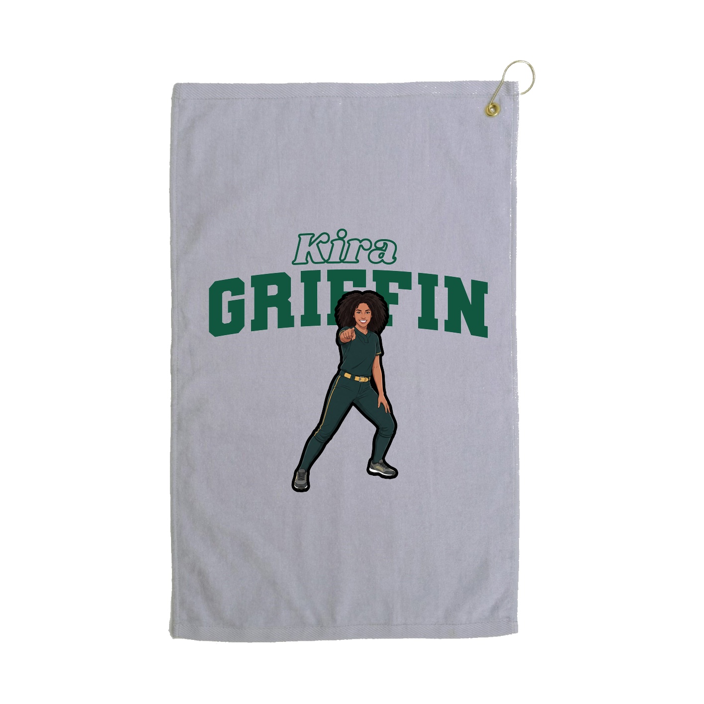 Golf Towel — Name Arch in Grey