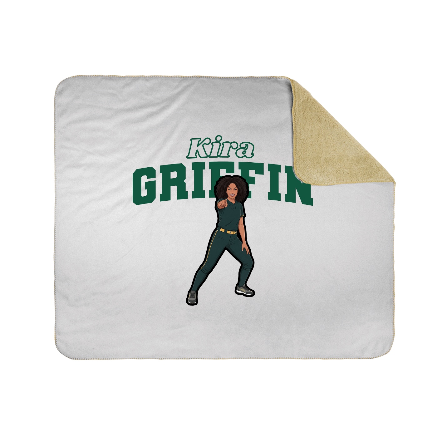 Throw Blanket — Name Arch in White