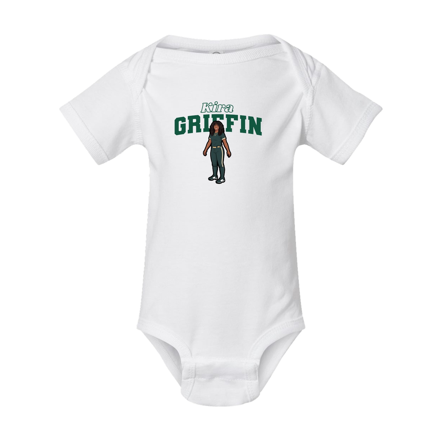 Baby Onesie — Name Arch in White