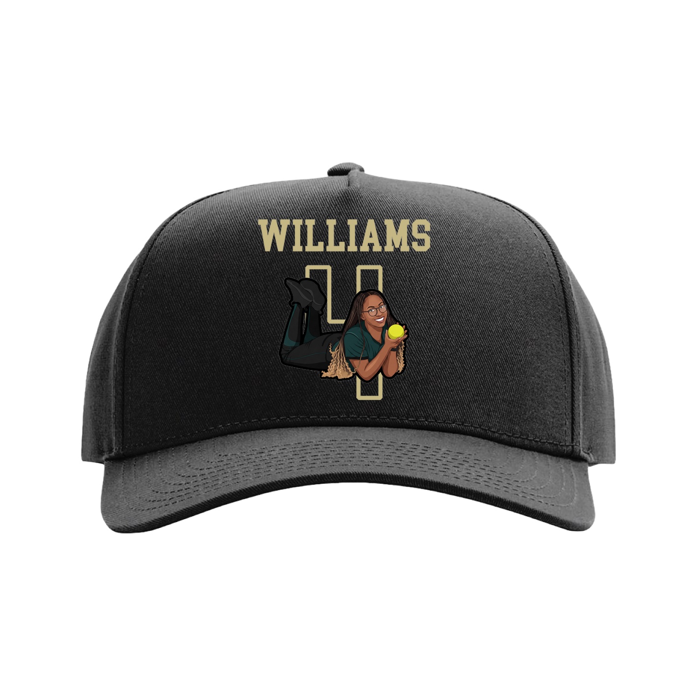 Full Fabric Five-Panel Champ Cap — Shirsey in Black