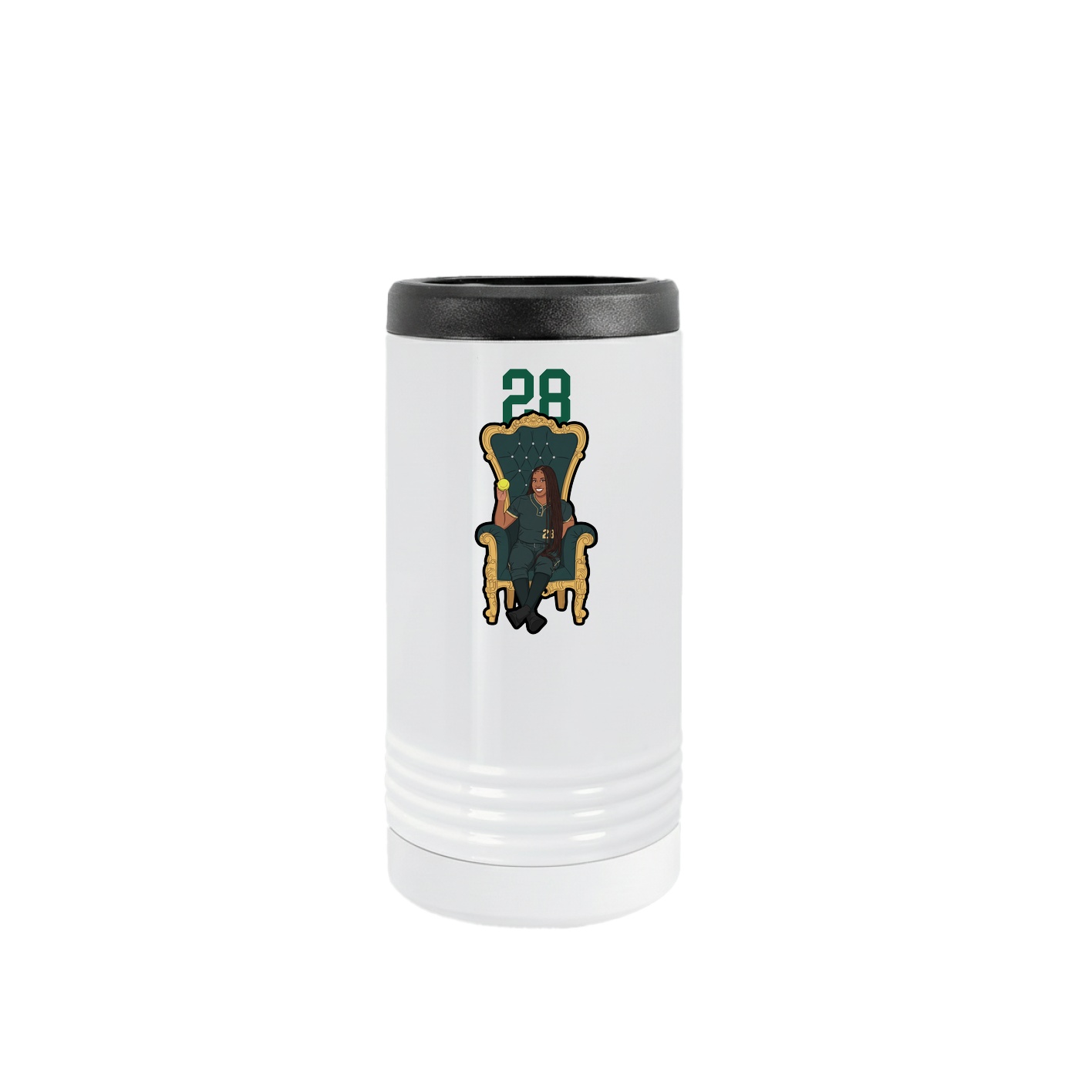 Slim Beverage Holder — Number Top in White