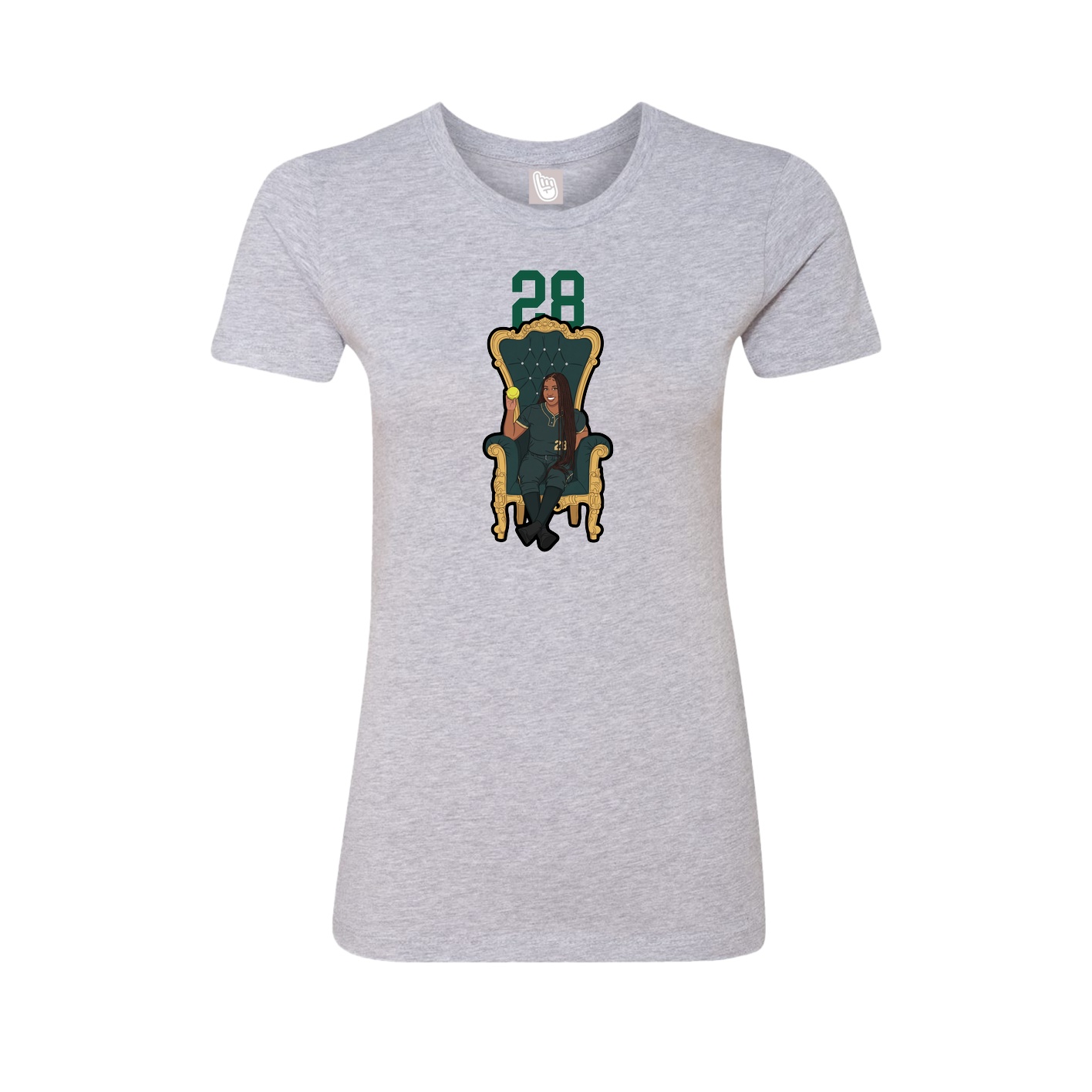 Fitted Women's Tee — Number Top in Grey
