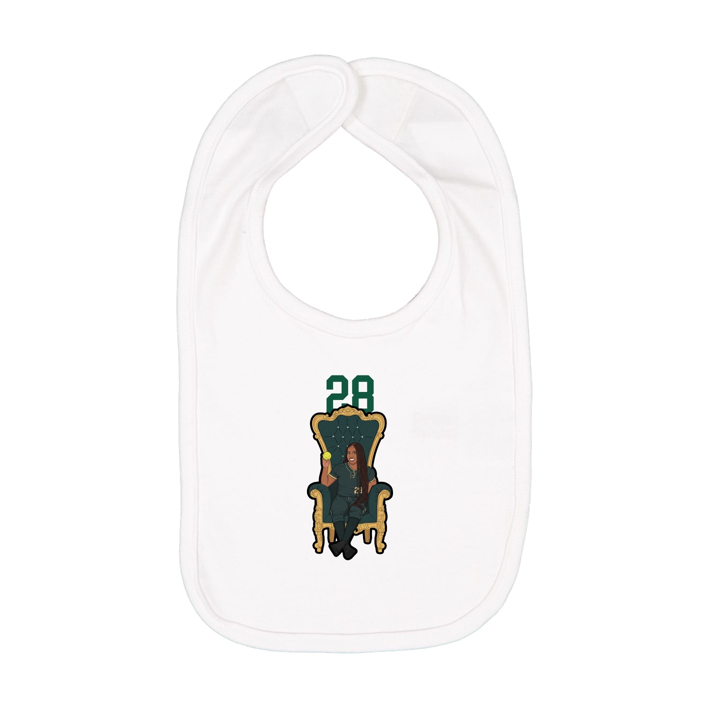 Infant Bib — Number Top in White
