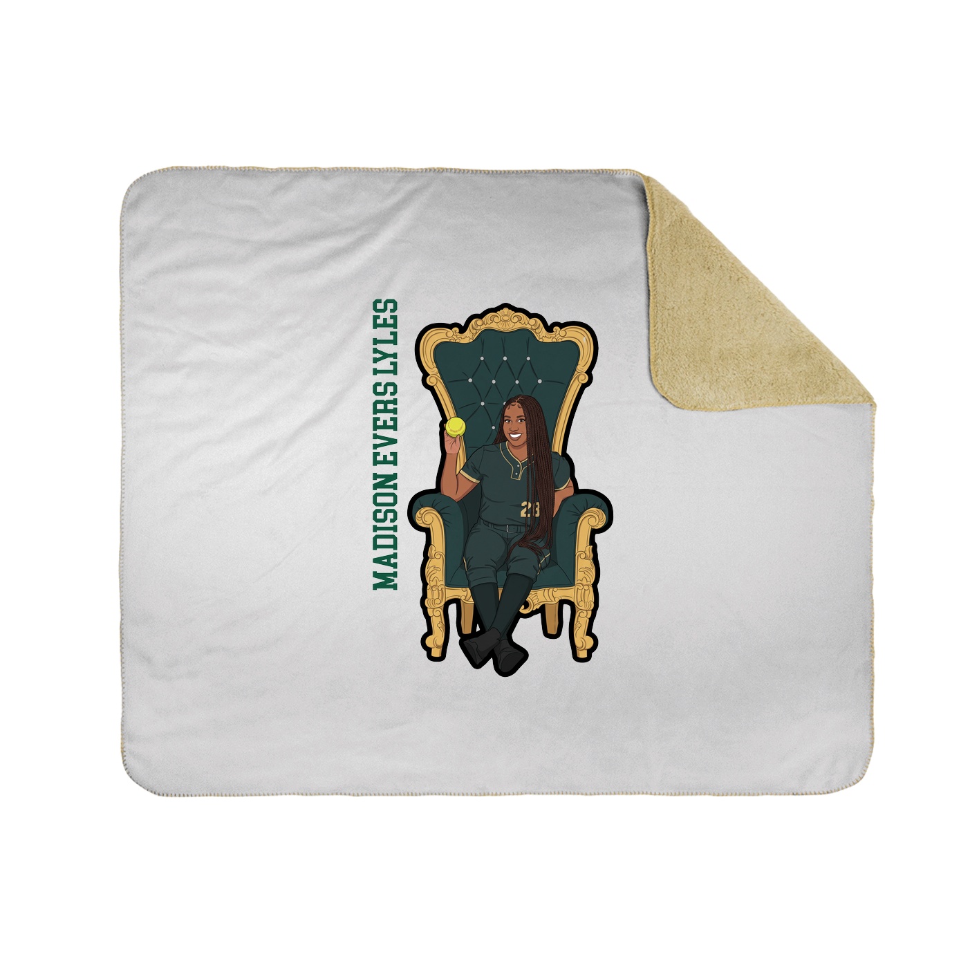 Throw Blanket — Name Vertical in White