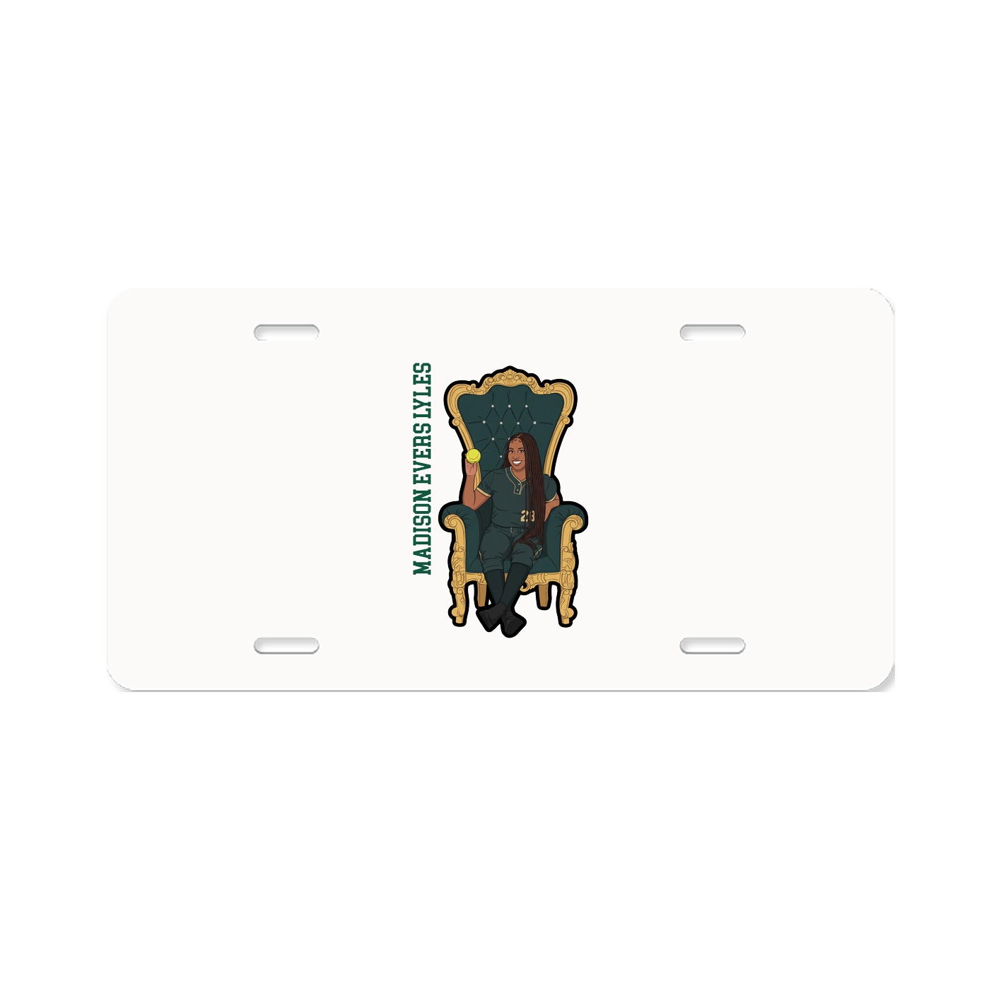 License Plate — Name Vertical in Classic