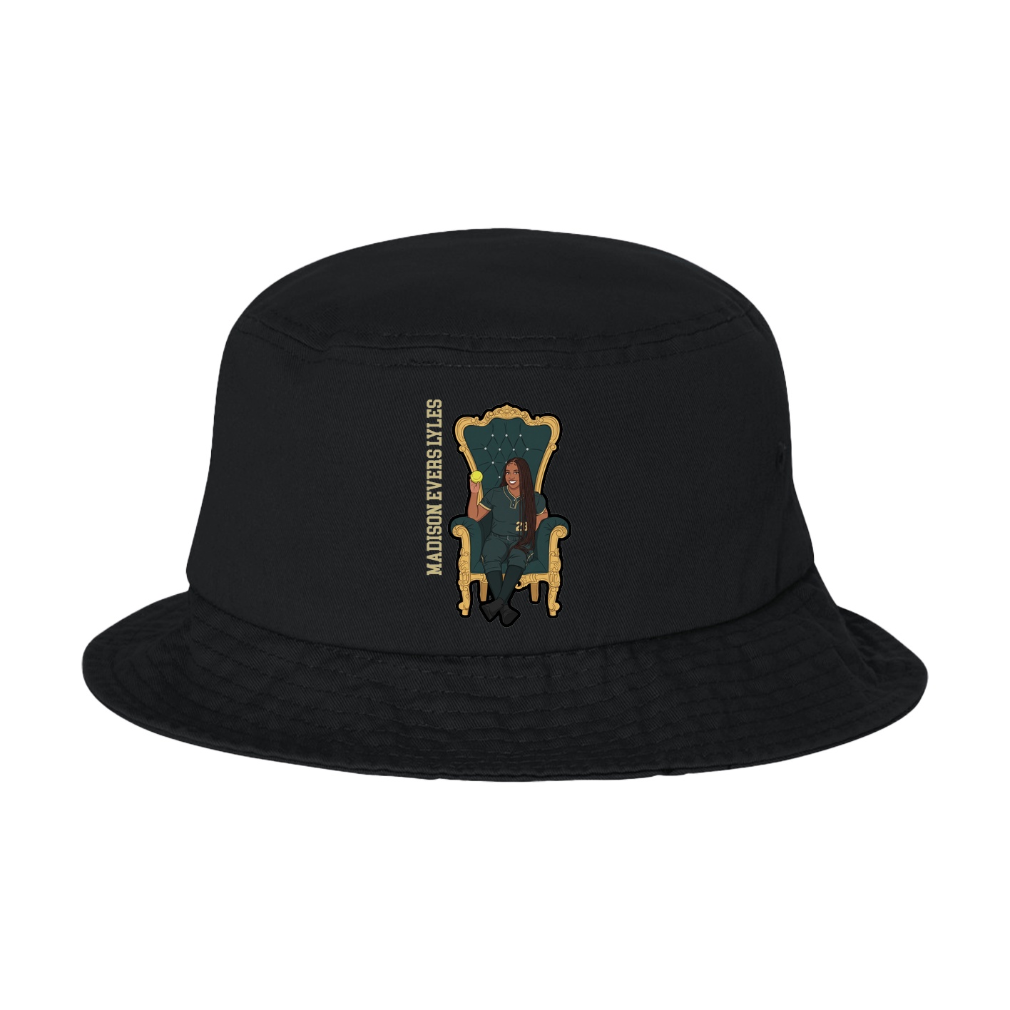 Bucket Cap — Name Vertical in Black